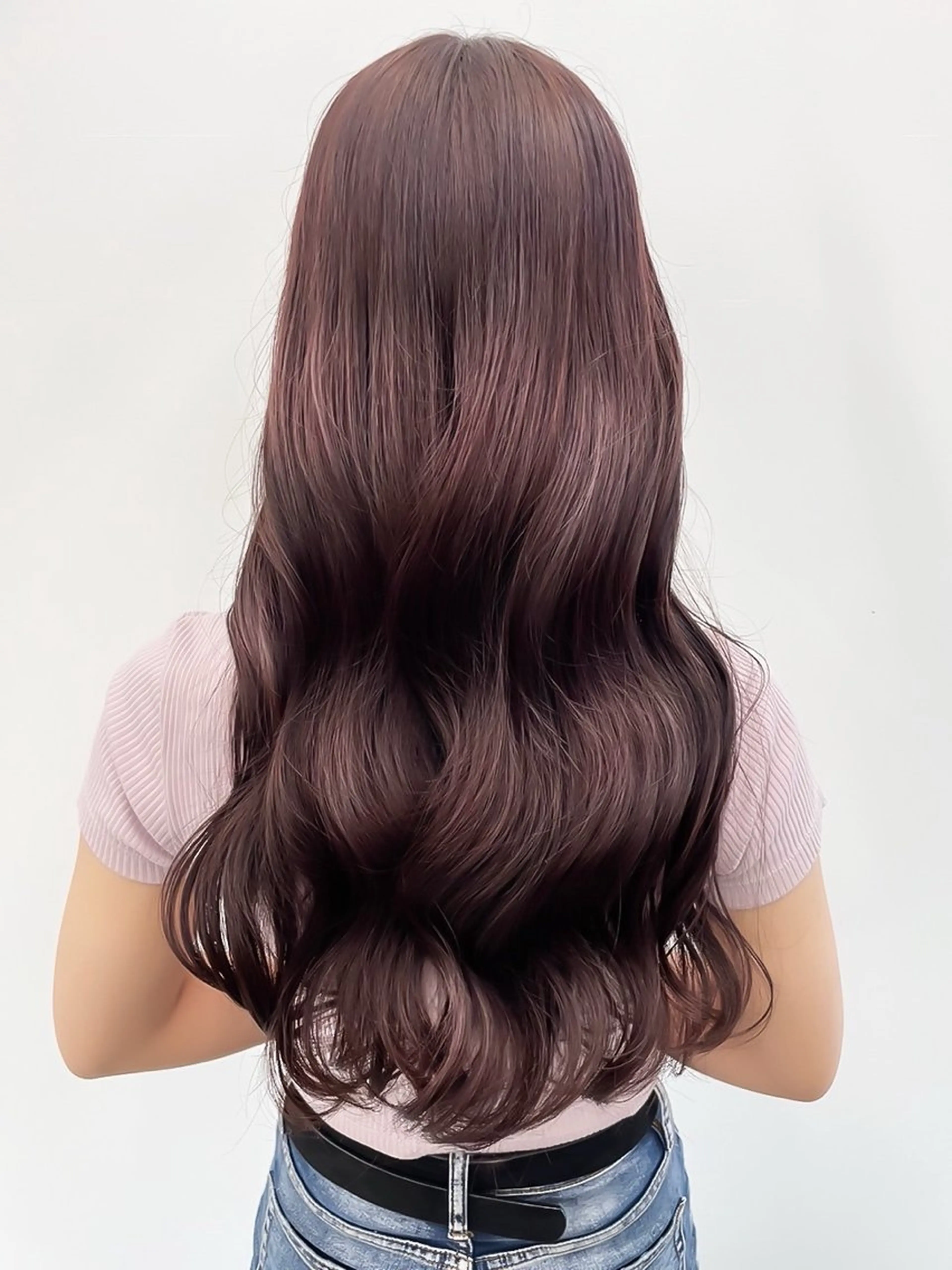 カラー ミディアム ブリーチ ブラウンカラー ブリーチなしカラー ピンクカラー ピンクブラウン ヘアカラー トリートメント 透明感艶カラー🩶 韓国レイヤー🩶結華のヘアスタイル