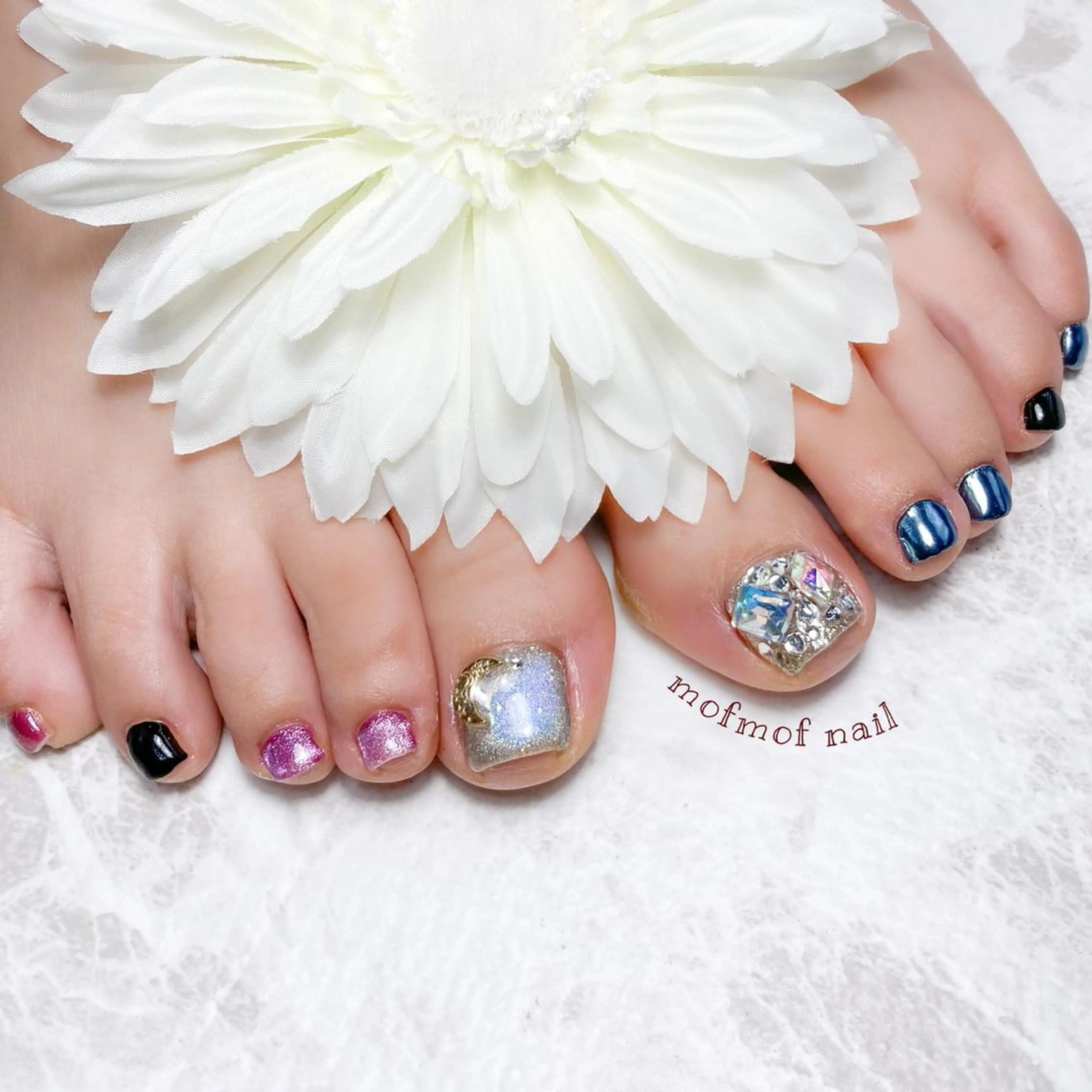 ネイル マグネットネイル ミラーネイル フットネイル mofmofnail 🌿shimizuのネイルデザイン
