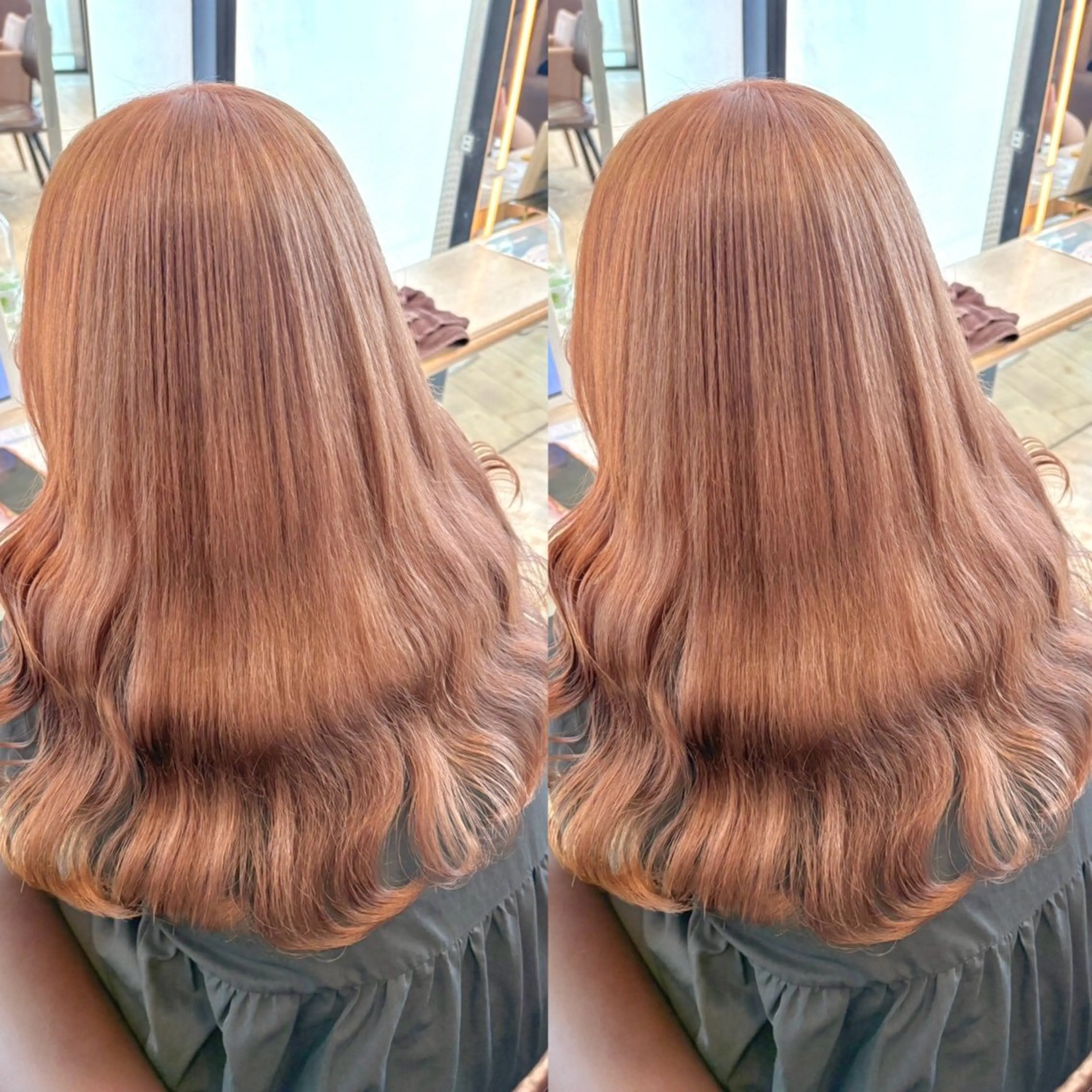 カラー ブリーチ 透明感カラー オレンジ ヘアカラー ヘアメ🎀エクステ 🪽横浜/しほ🧸のヘアスタイル