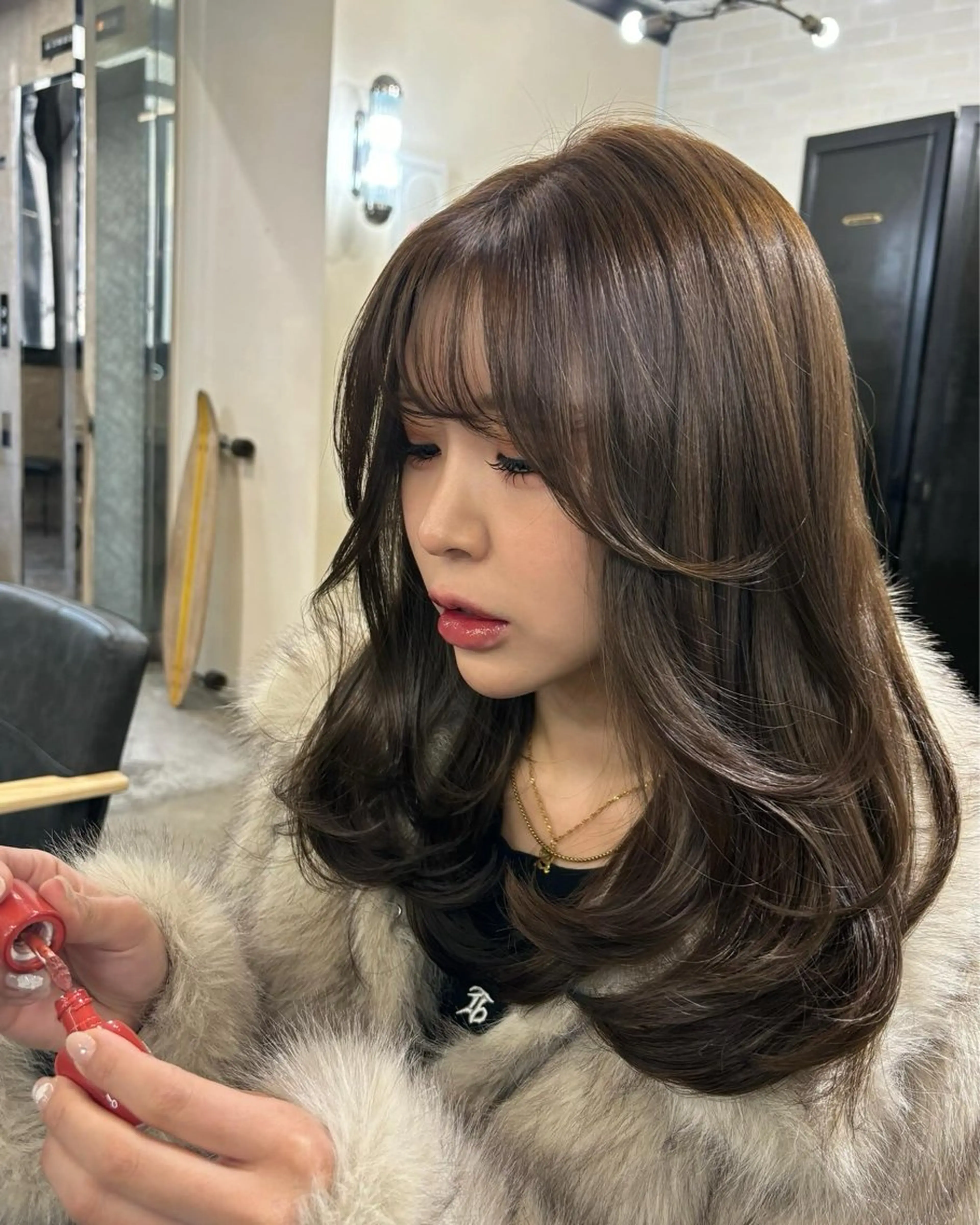 セミロング カット ヘアカラー トリートメント オリーブベージュ 🫒🩶Rianaのヘアスタイル