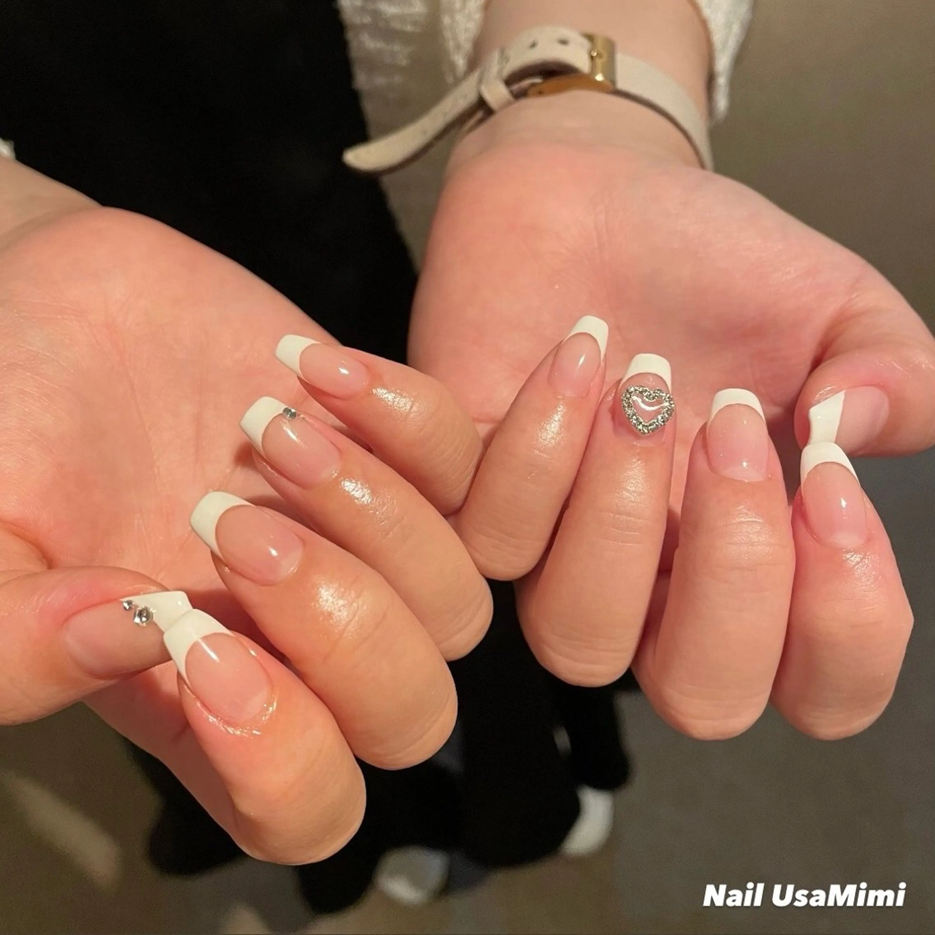 ネイル フレンチネイル 本町ネイルNail UsaMimiのネイルデザイン