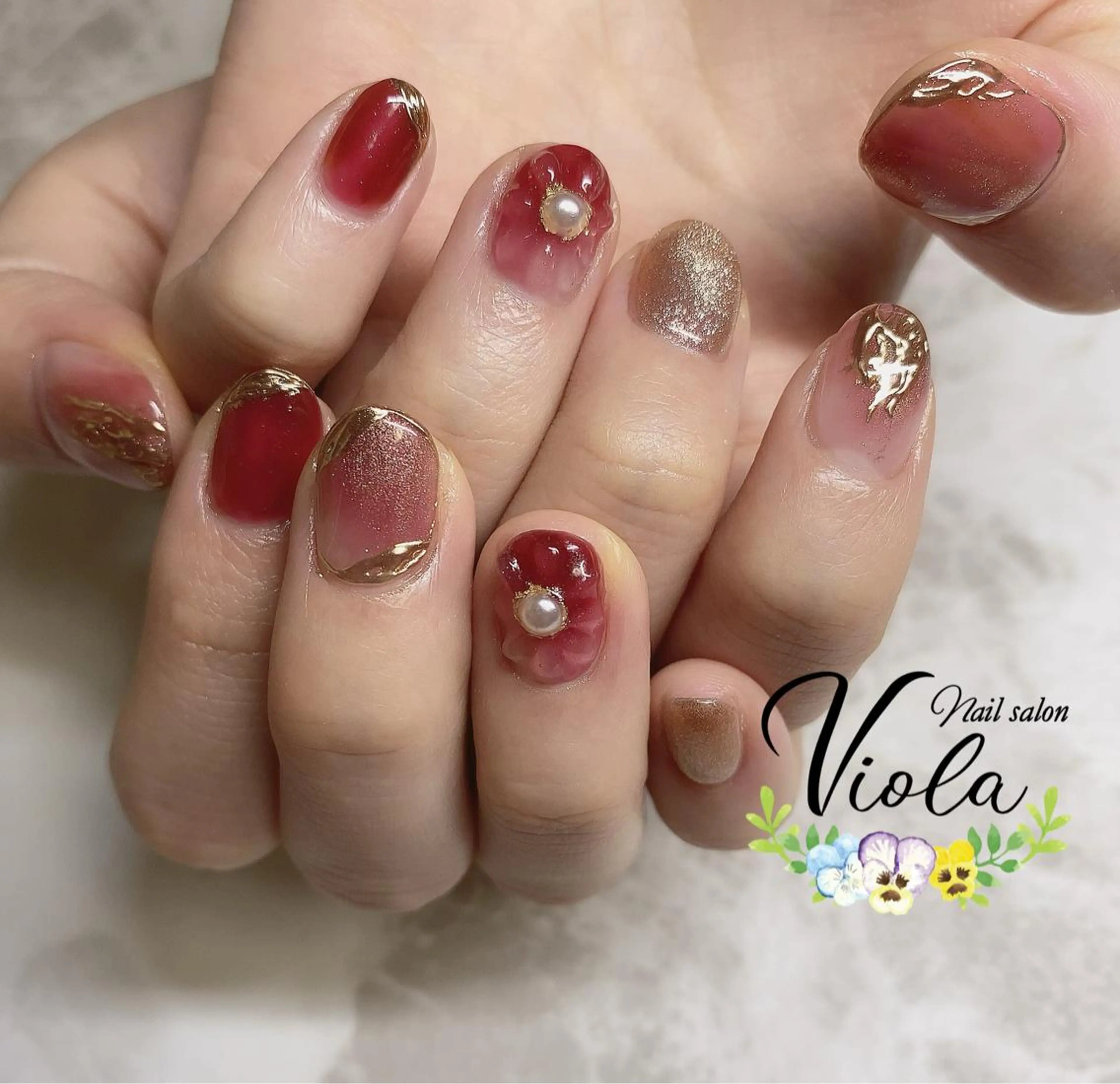 ネイル アートネイル クリアネイル 成人式 ミラーネイル ぷっくりネイル ハンドネイル Nailsalon Viola所属・ネイルサロン Violaのネイルデザイン