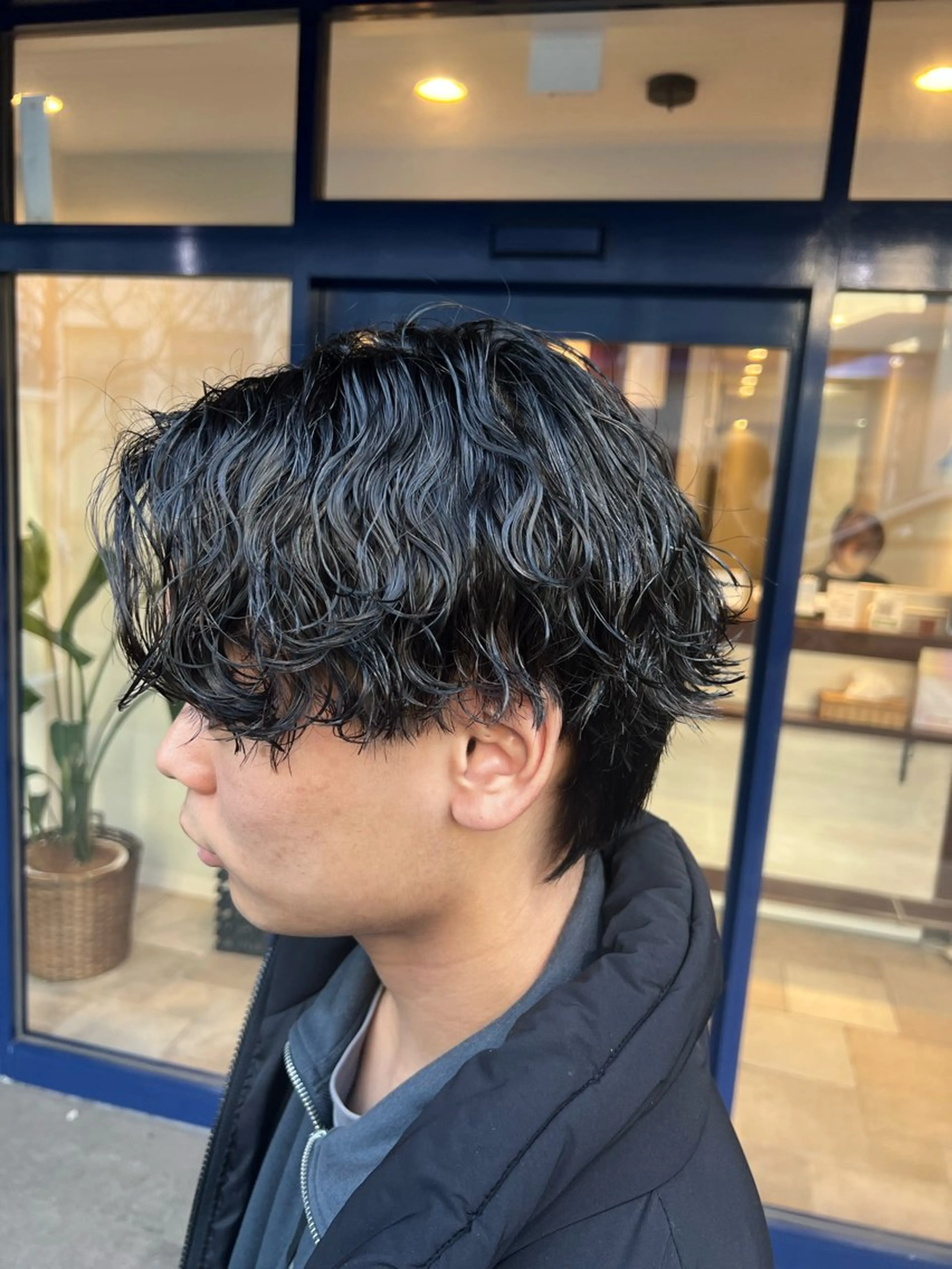 ショート パーマ メンズ センターパート 波巻きパーマ カット パーマ トリートメント パーマ／縮毛矯正/ 副店長 ・村田伊吹のヘアスタイル