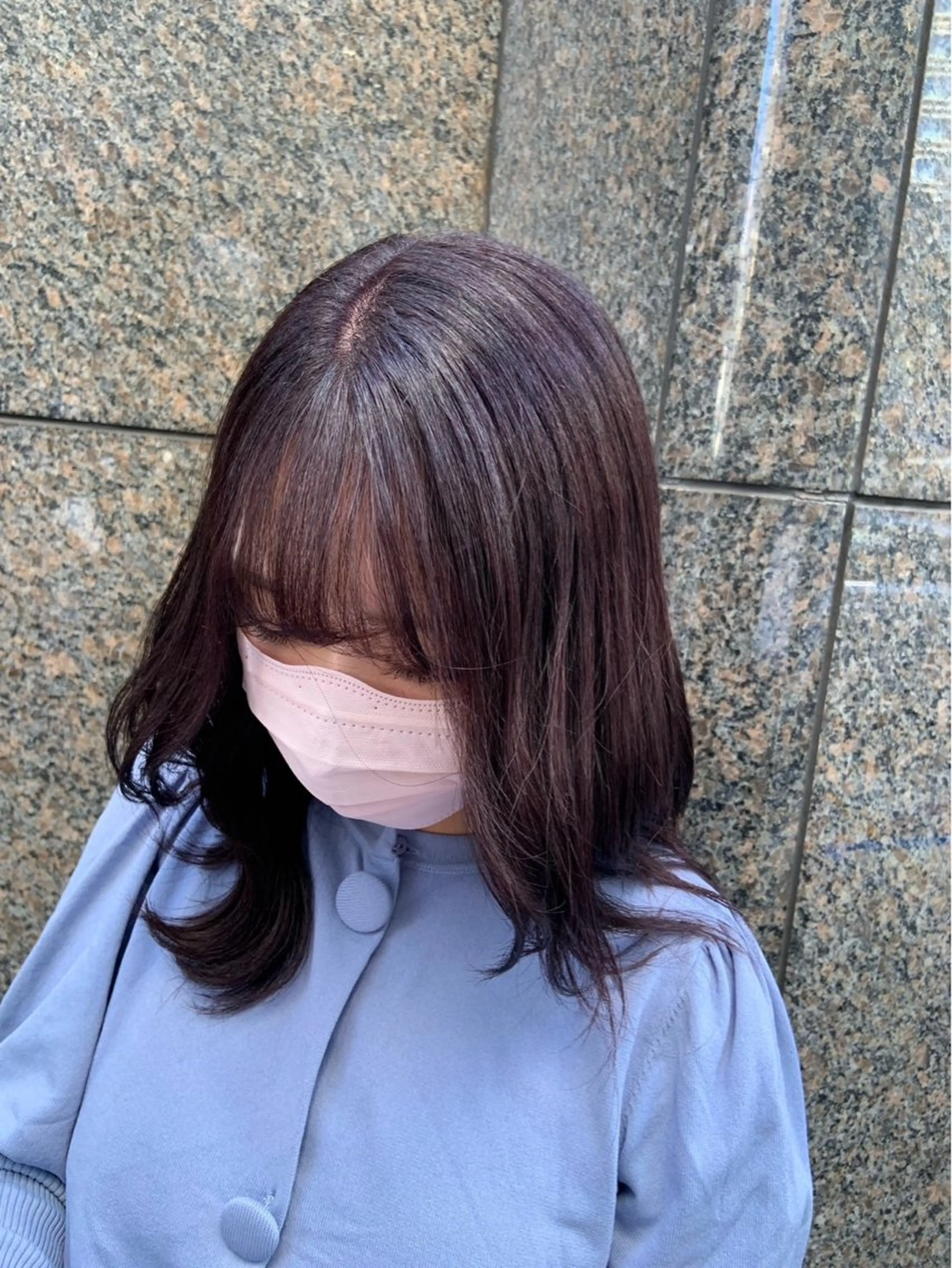 セミロング カラー モデル募集中‎🤍 山崎妃香のヘアスタイル