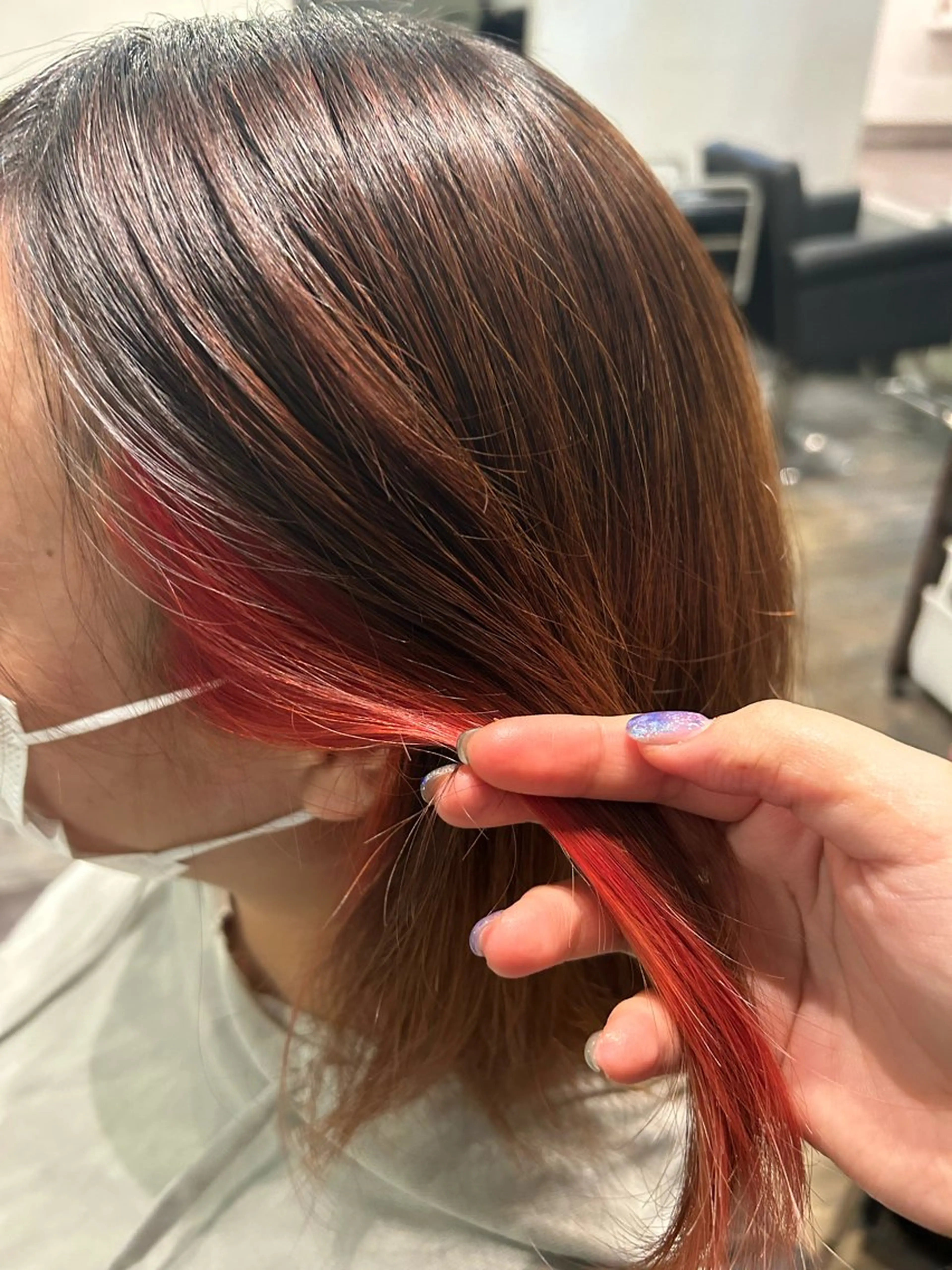 ミディアム カラー 💜いわた みはる💜のヘアスタイル