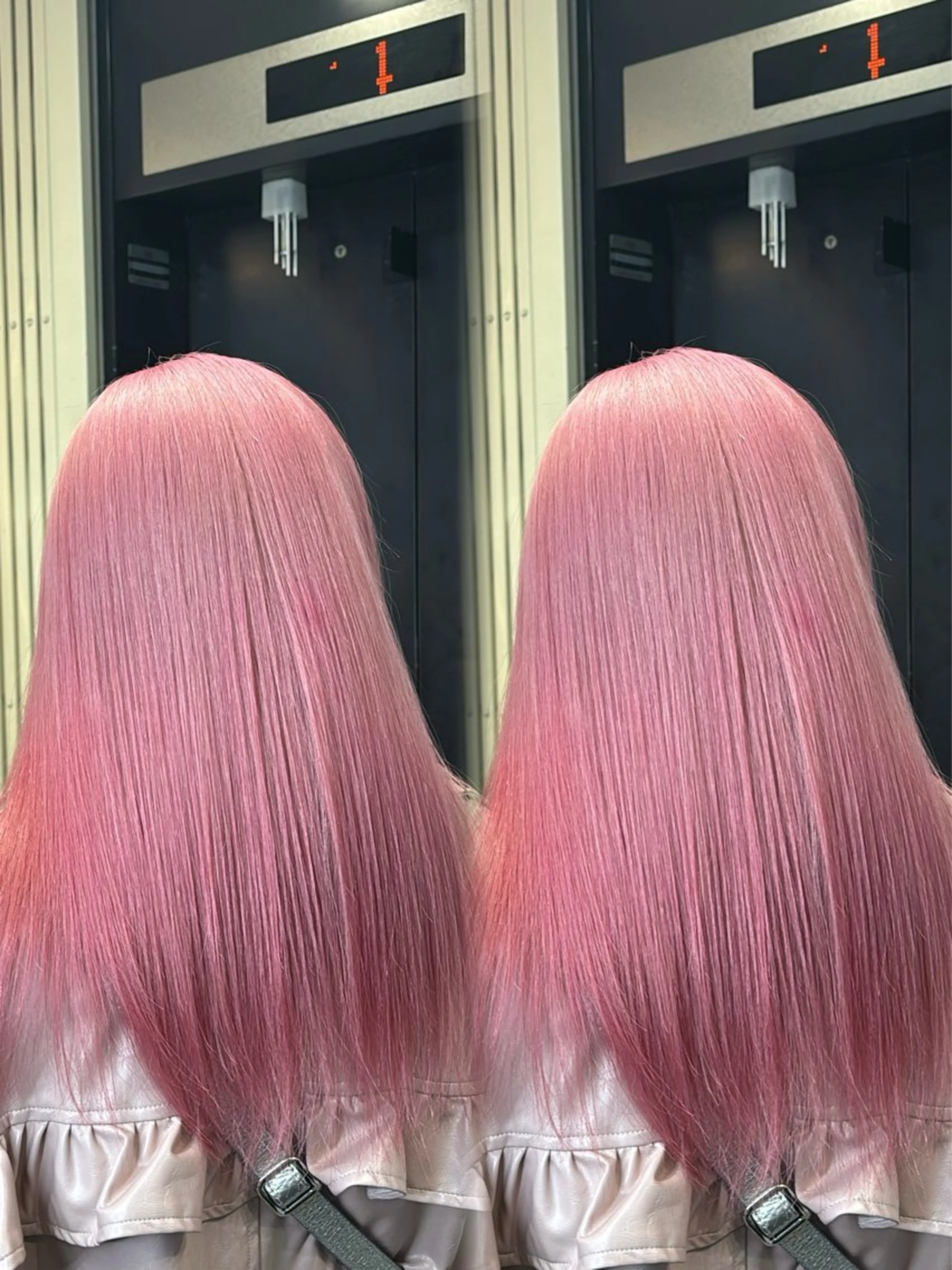 ロング ヘアカラー トリートメント ヘッドスパ ヘアセット 韓国ヘア/ブリーチ無 しWカラー/オリーブのヘアスタイル