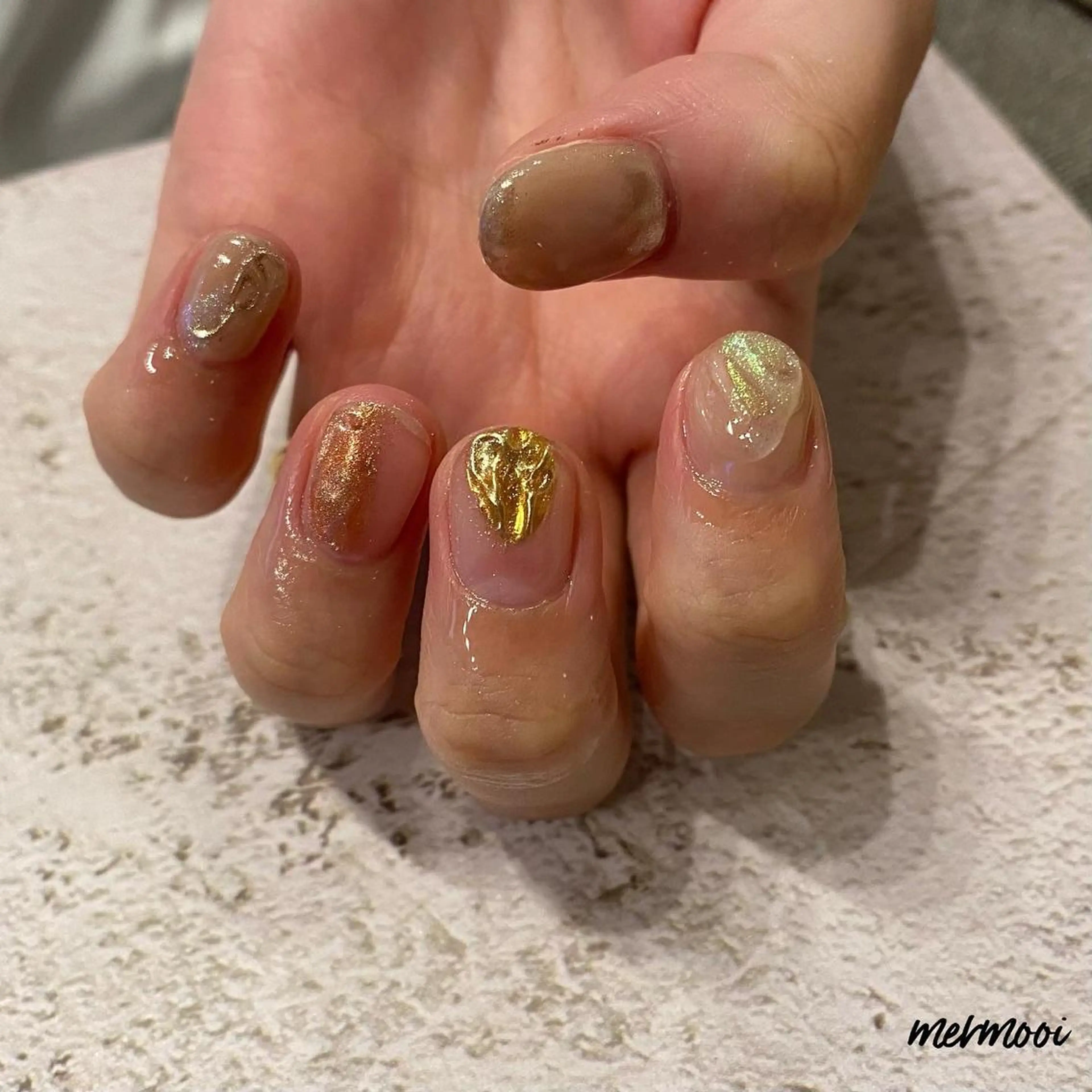 ネイル キラキラネイル 韓国ネイル ニュアンスネイル スカルプネイル ハンドネイル mermooi nailのネイルデザイン