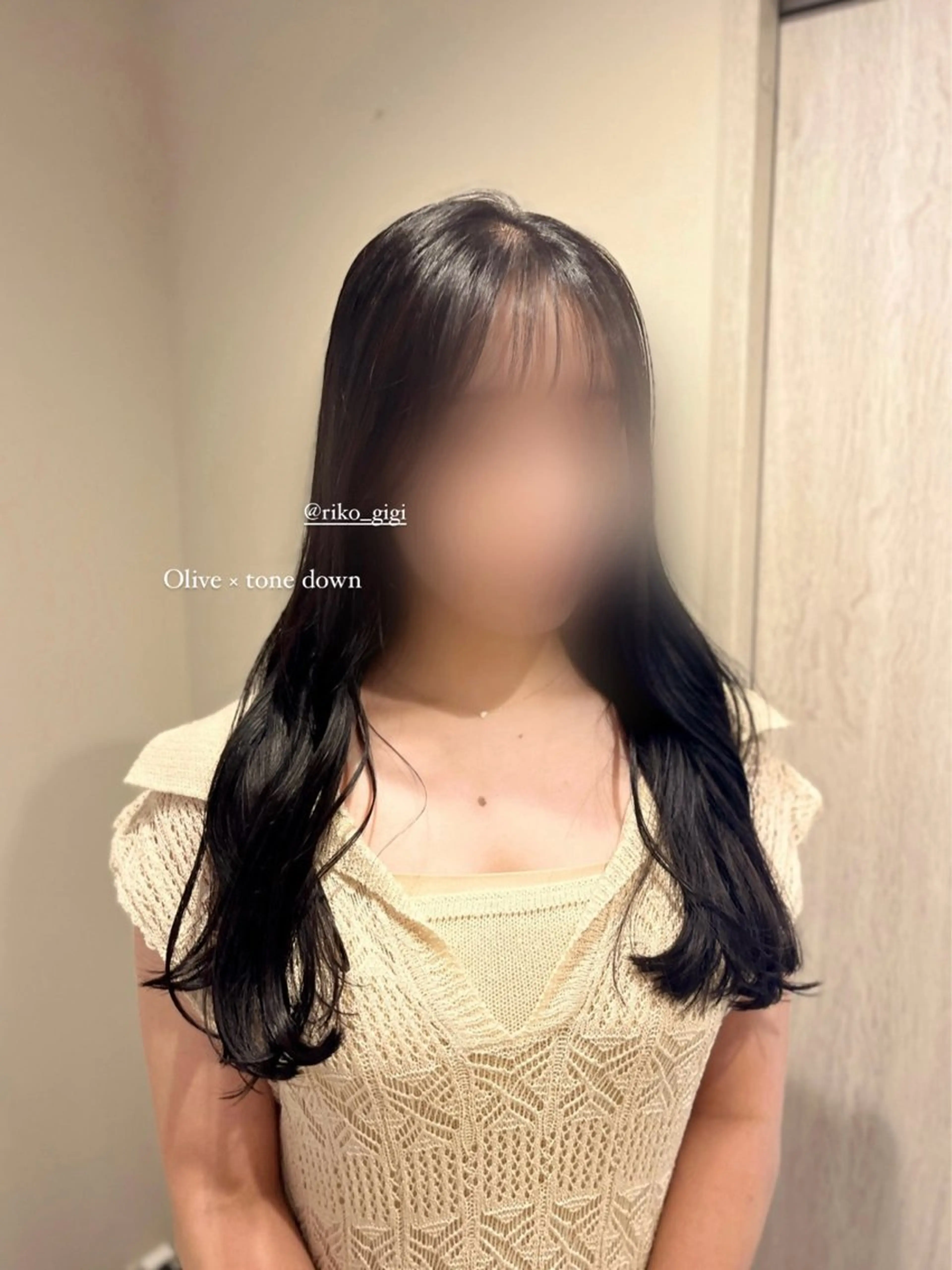 ロング カラー Gigi 代々木所属・りこ 🐈‍⬛韓国艶カラーのヘアスタイル