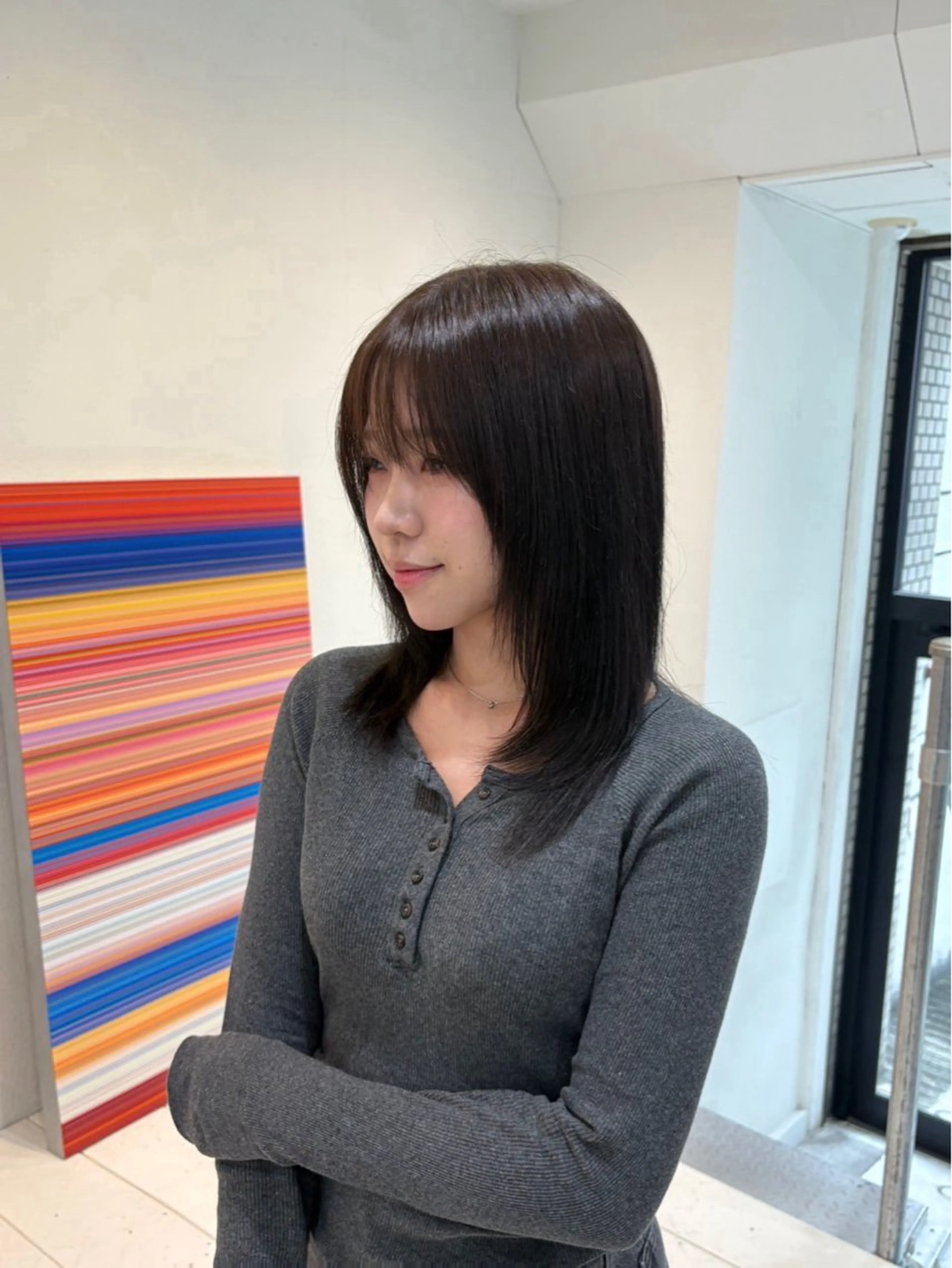 ロング カラー ベージュカラー ブラウンカラー 透明感カラー ロング ヘアカラー トリートメント Neut’所属・ブリーチなしカラー/ メンズパーマ/AMIのヘアスタイル