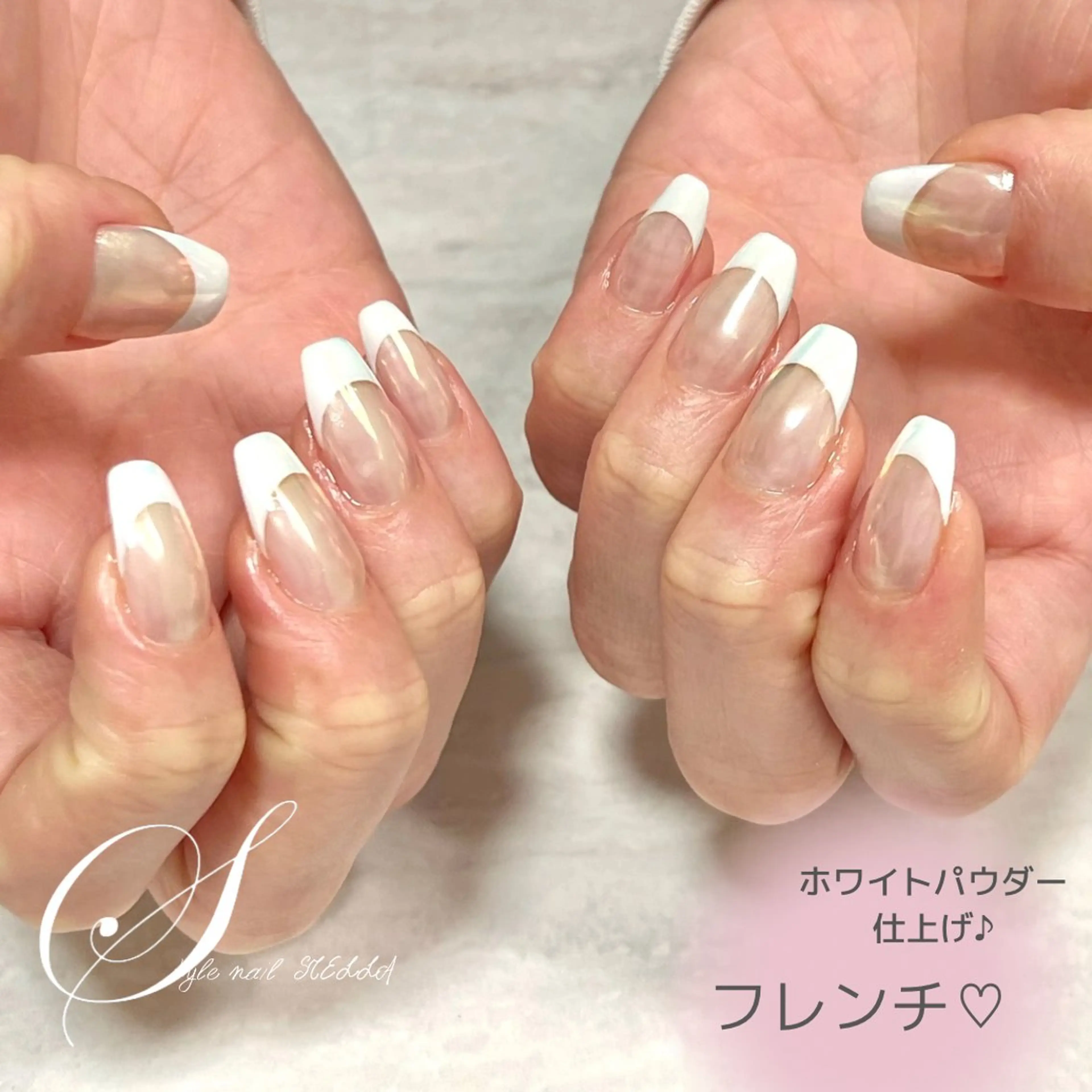 ネイル フレンチネイル ミラーネイル ハンドネイル ステラ marikominoのネイルデザイン