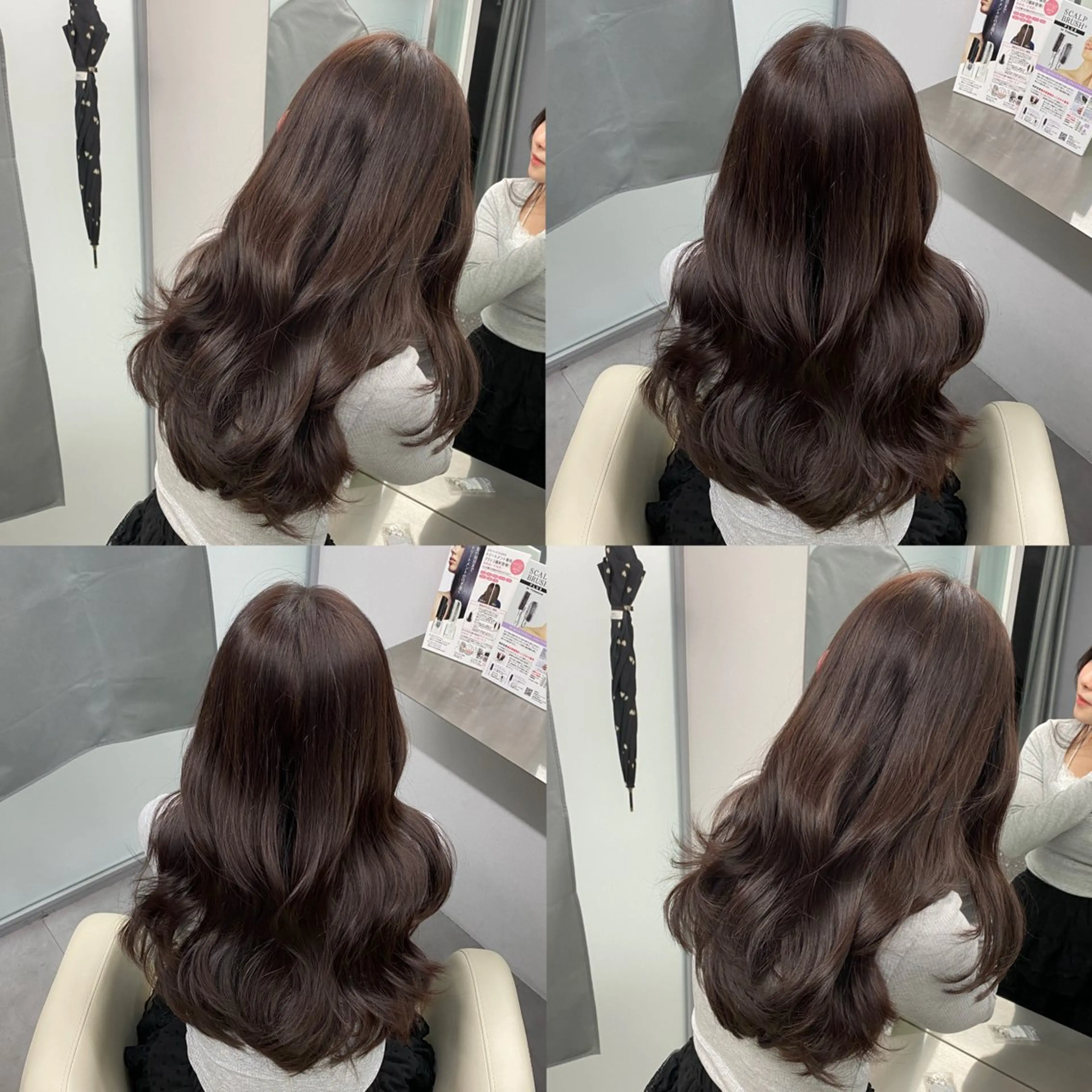 セミロング カラー 韓国風ヘア 小顔カット カット ヘアカラー トリートメント 江坂トレンド韓国風 髪質改善shinoのヘアスタイル