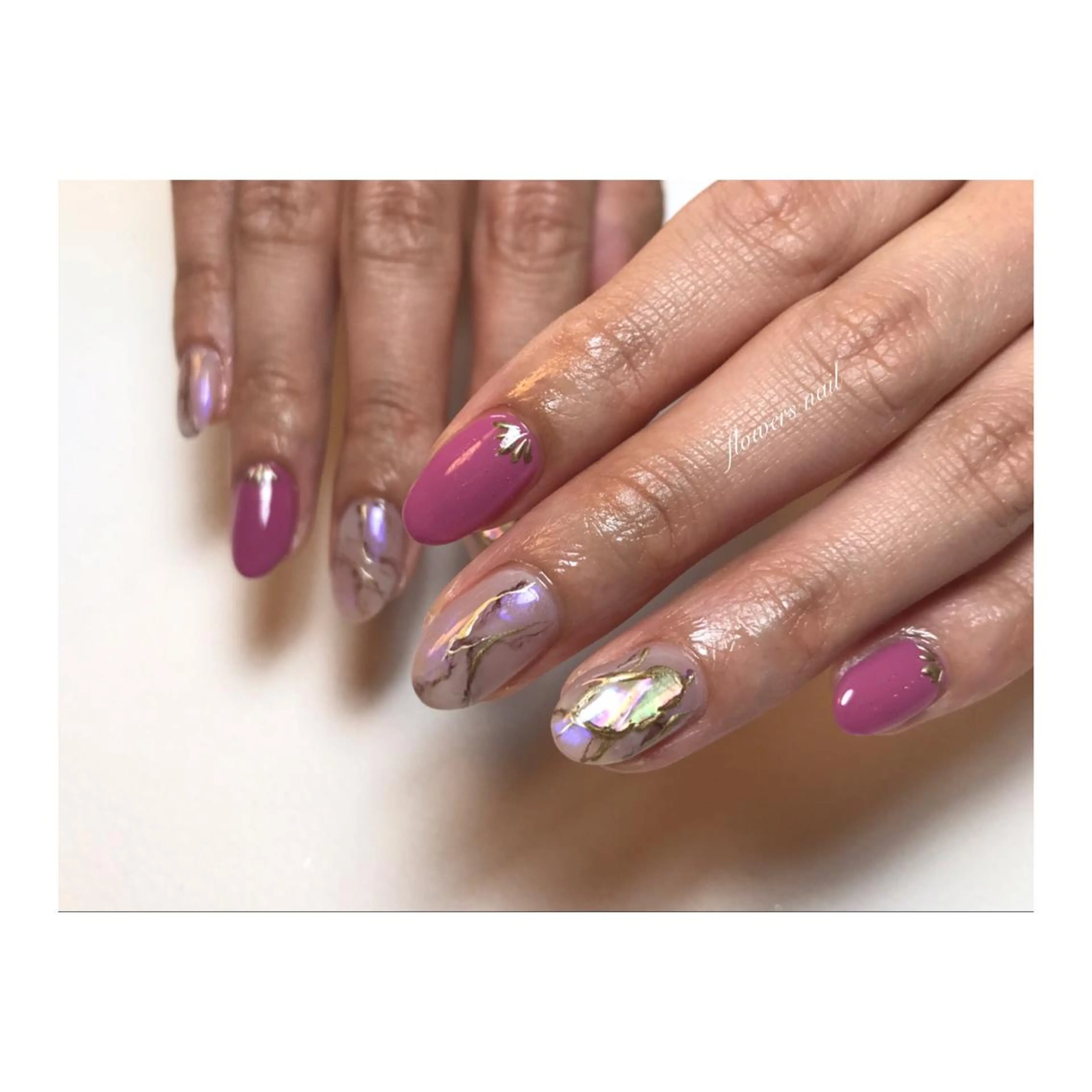 ネイル アートネイル ピンク flowers nailのネイルデザイン