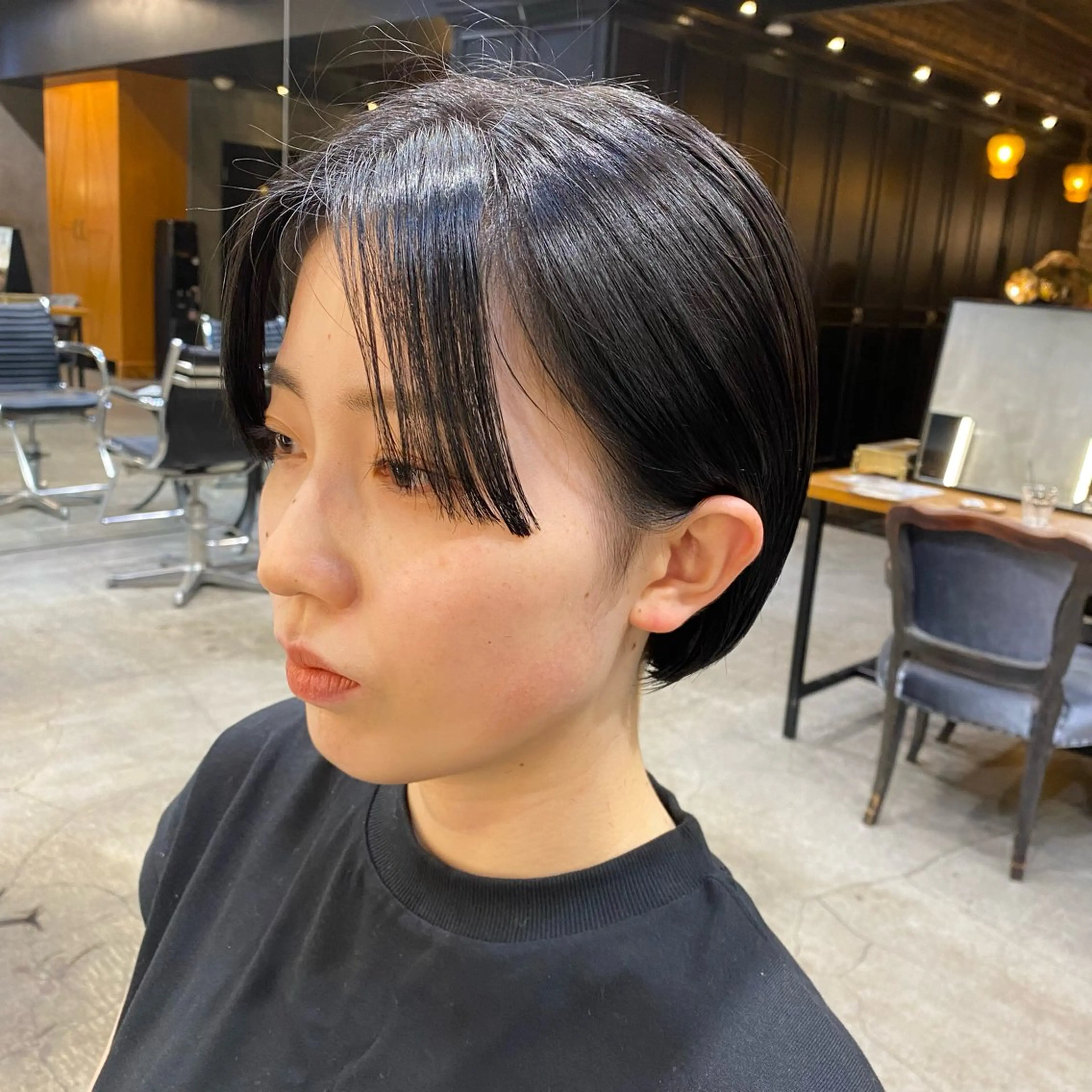 ショート カラー ショートボブ 黒髪 ブルーカラー ブルーブラック ボブ カット ヘアカラー トリートメント 透明感カラー🌿 グレージュ🐺陽介のヘアスタイル