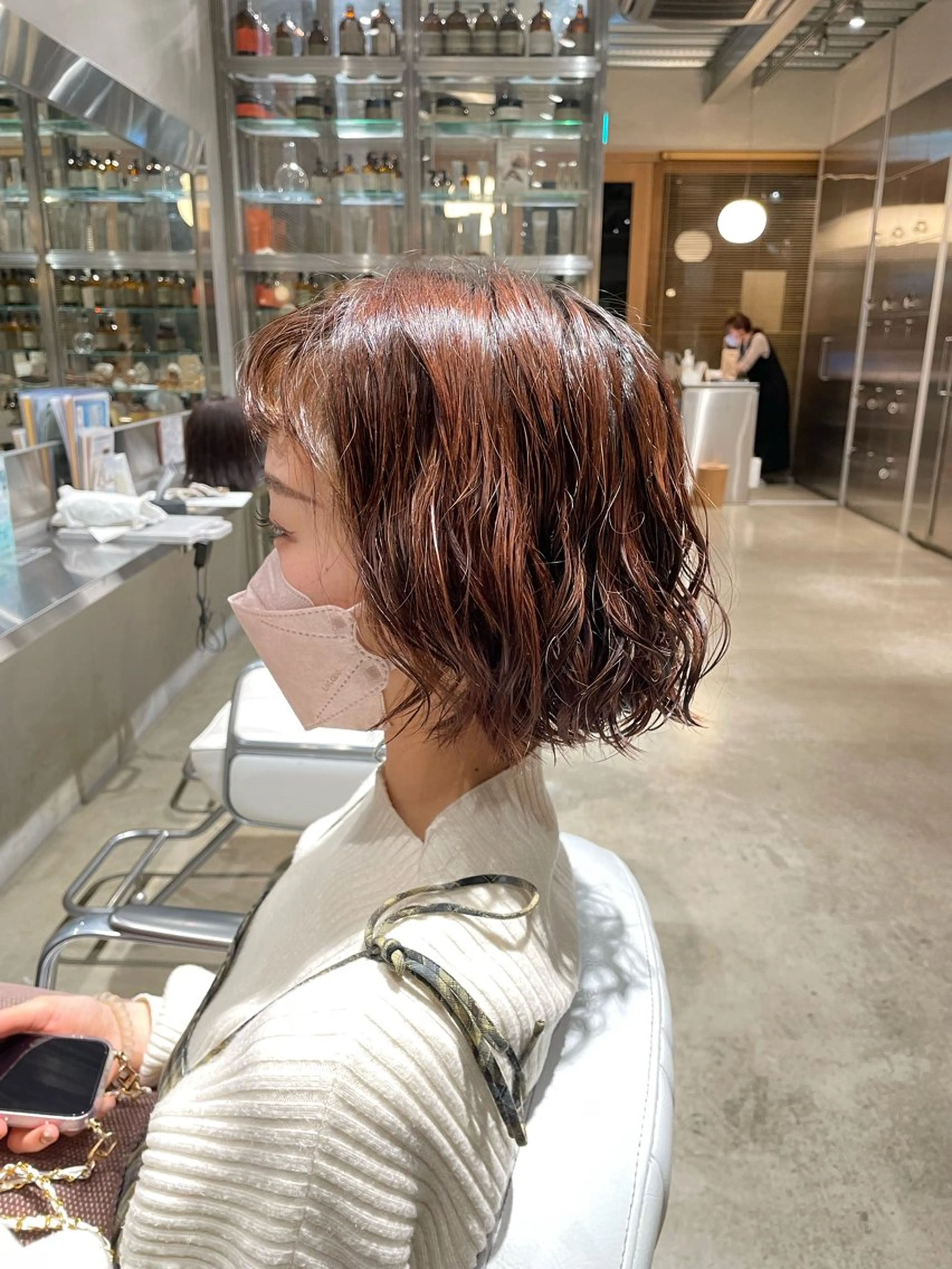 ショート パーマ ボブ 樋口 花穂のヘアスタイル