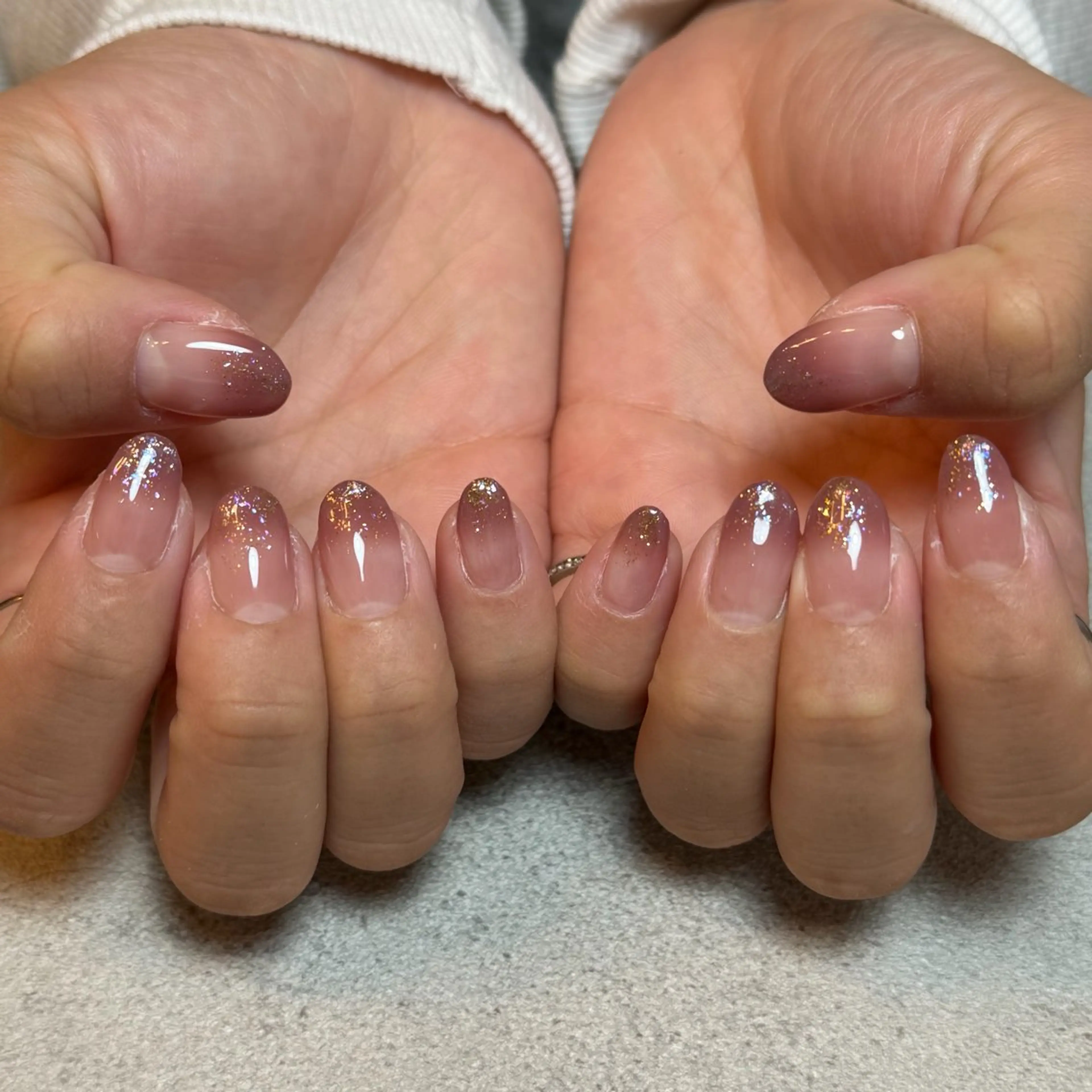 ネイル グラデーション ラメ(グリッター) 自由が丘サロン AYAME💅のネイルデザイン