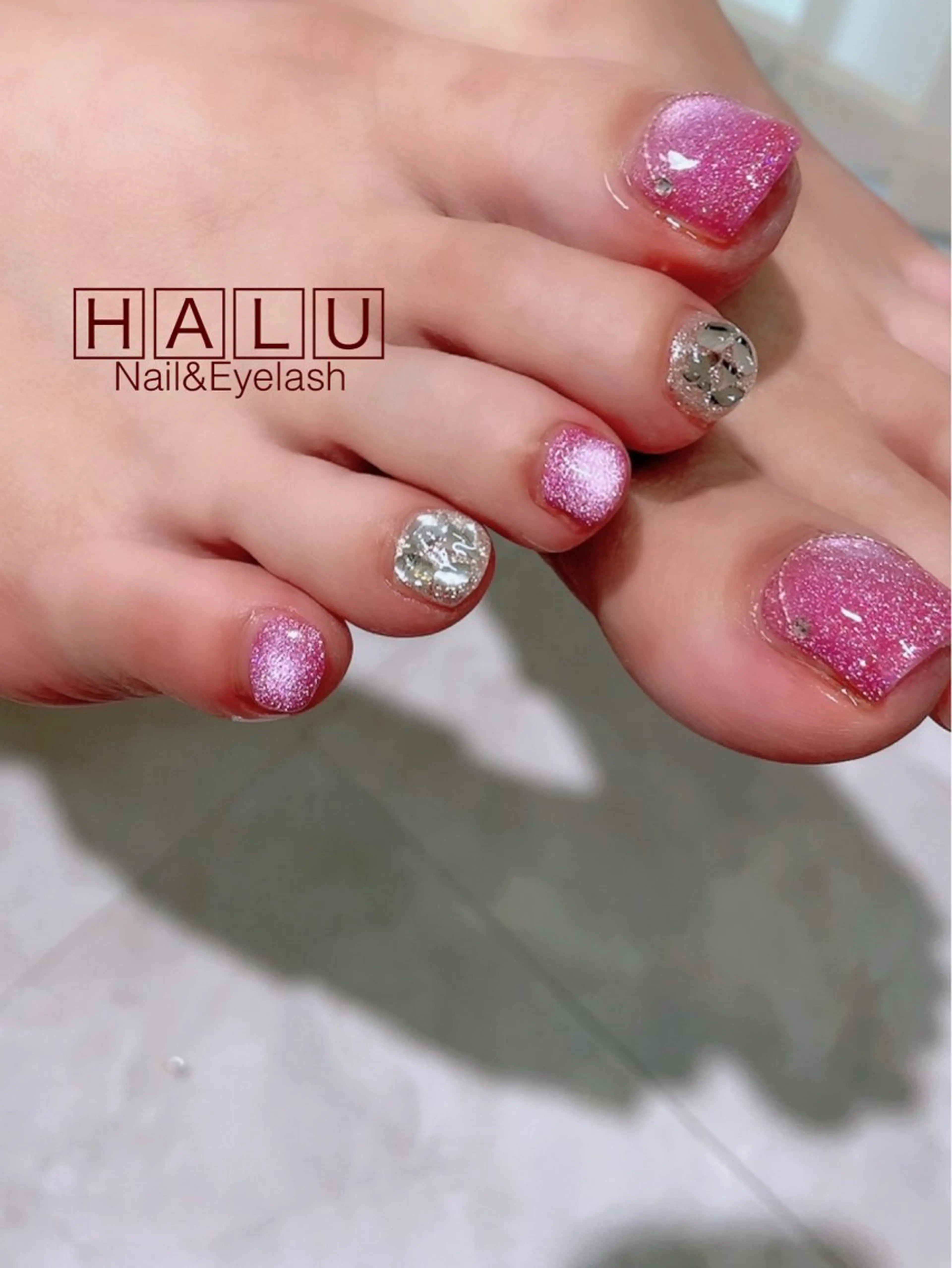 ネイル フットネイル キラキラネイル HALU ハルのネイルデザイン