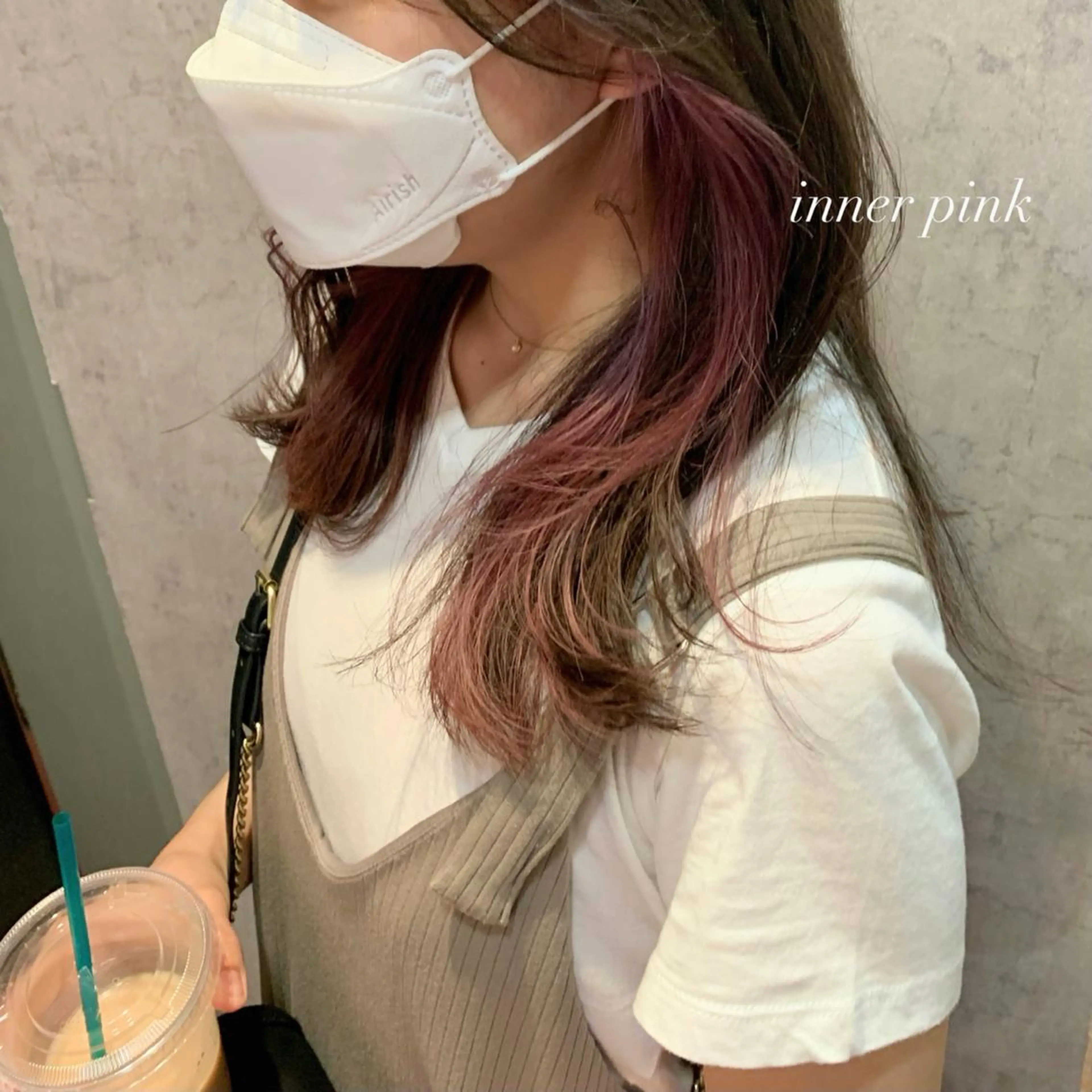 セミロング カラー イヤリングカラー インナーカラー ピンクカラー 韓国風ヘア 💁‍♂️メンズカッ トパーマ💈大田涼華のヘアスタイル