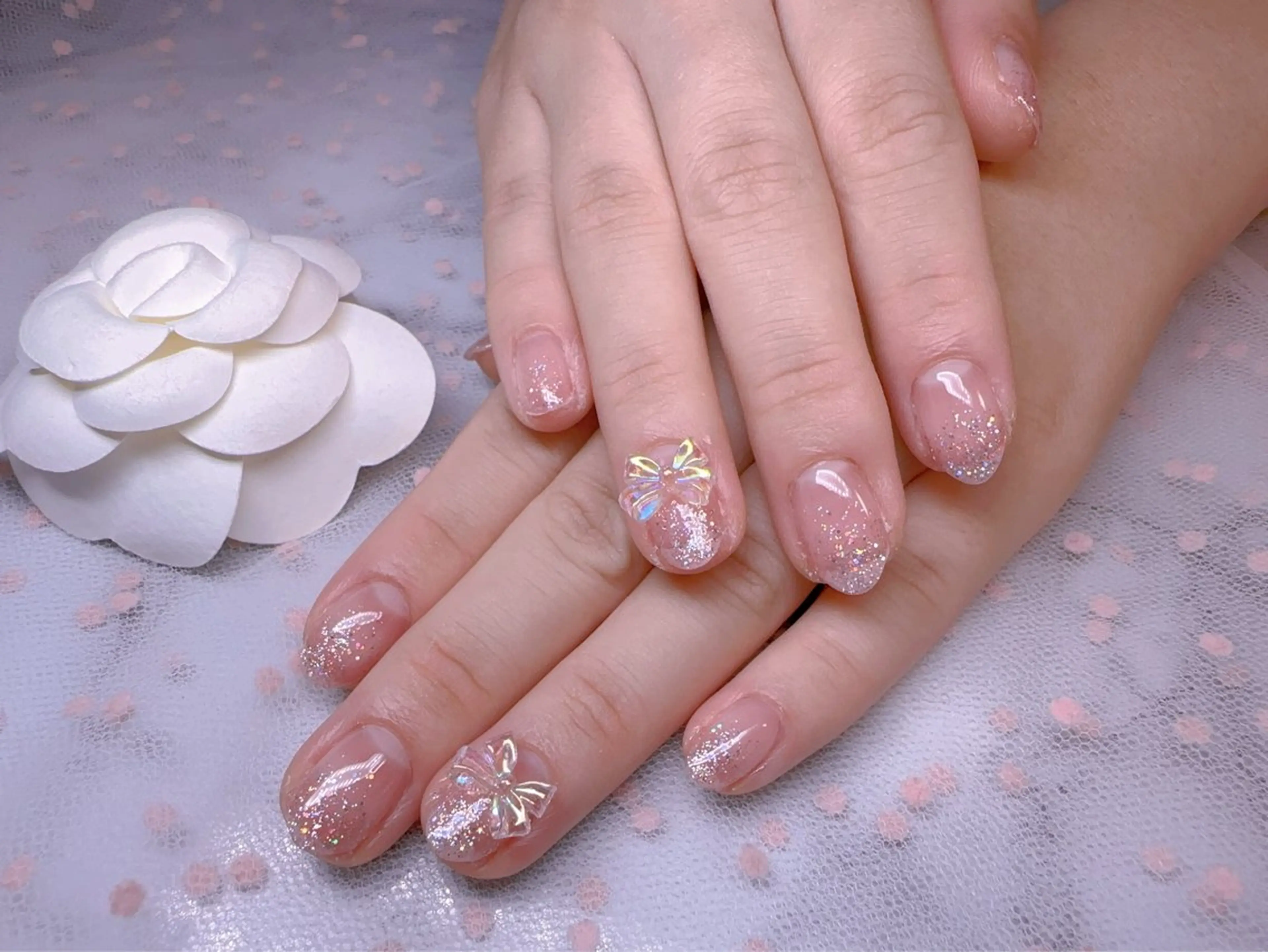ネイル オーロラネイル フットネイル 韓国ネイル ラメ(グリッター) ラメグラデーション ハンドネイル Belle nail salon 新小岩のネイルデザイン