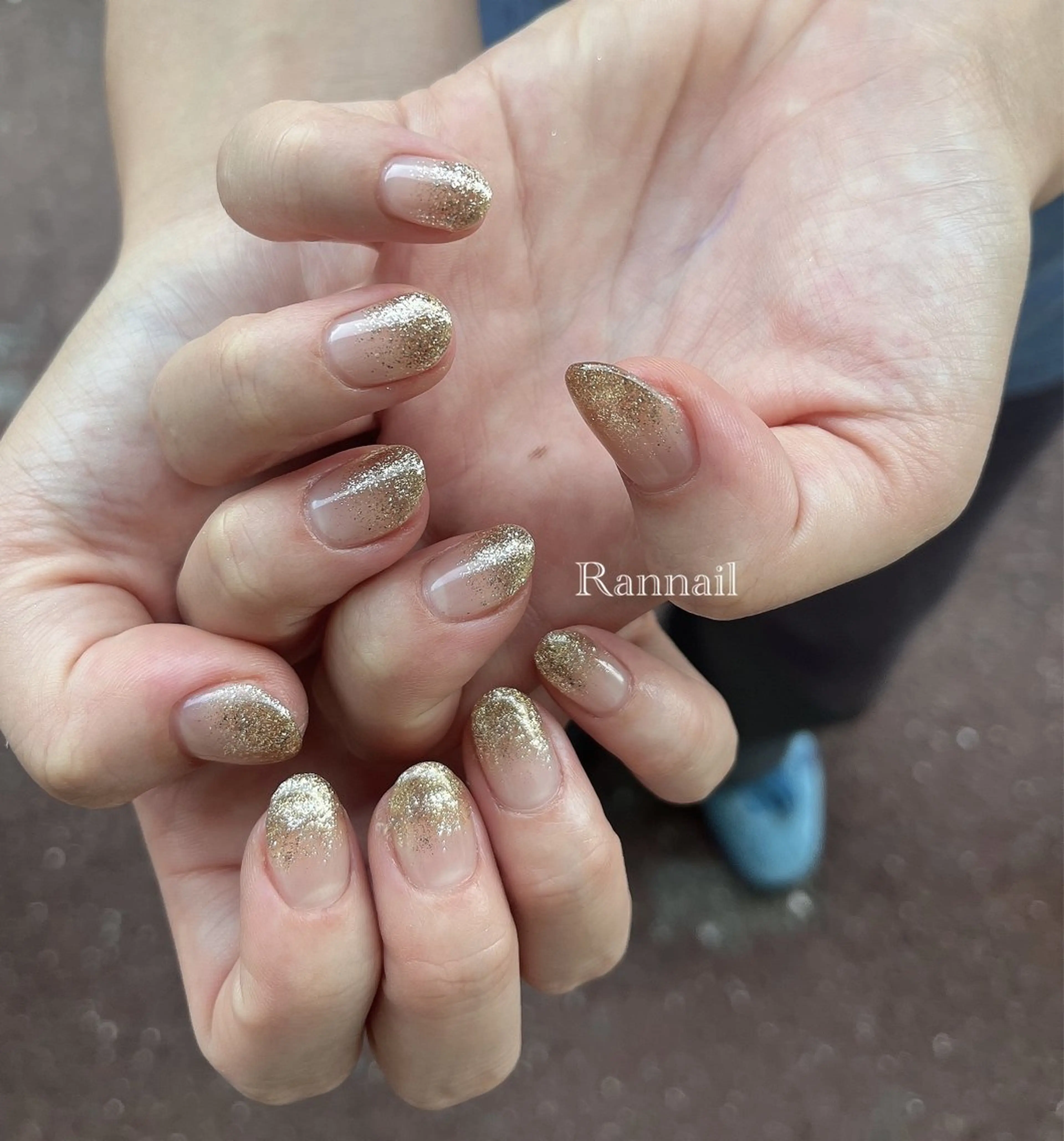 ネイル グラデーション ラメ(グリッター) ラメグラデーション 夏ネイル ハンドネイル Ran  nail所属・Ran Nailのネイルデザイン