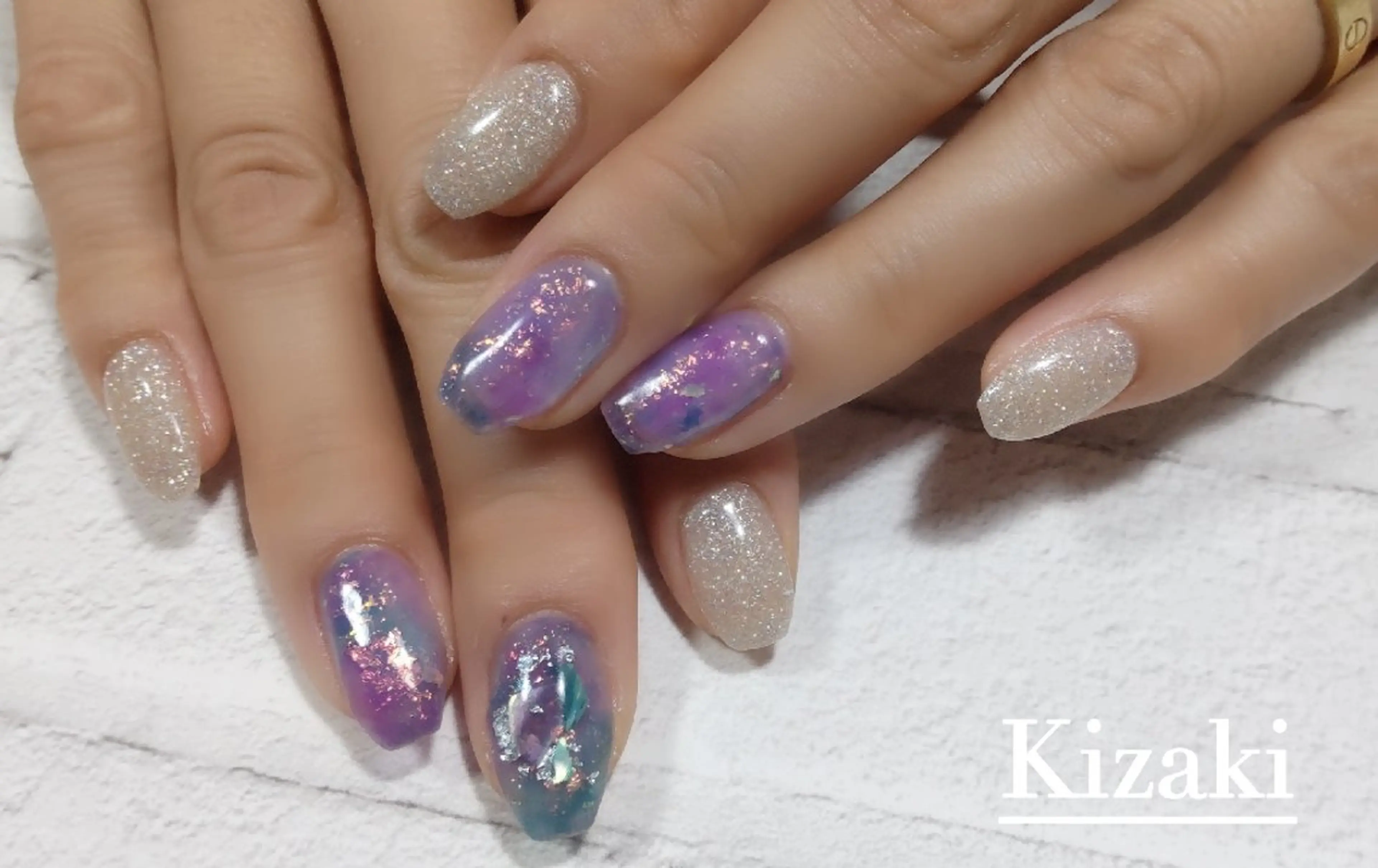 ネイル アートネイル 長さ出し フラッシュネイル マグネットネイル 持ち込み ハンドネイル Kizaki.. Saoriのマツエク・マツパデザイン