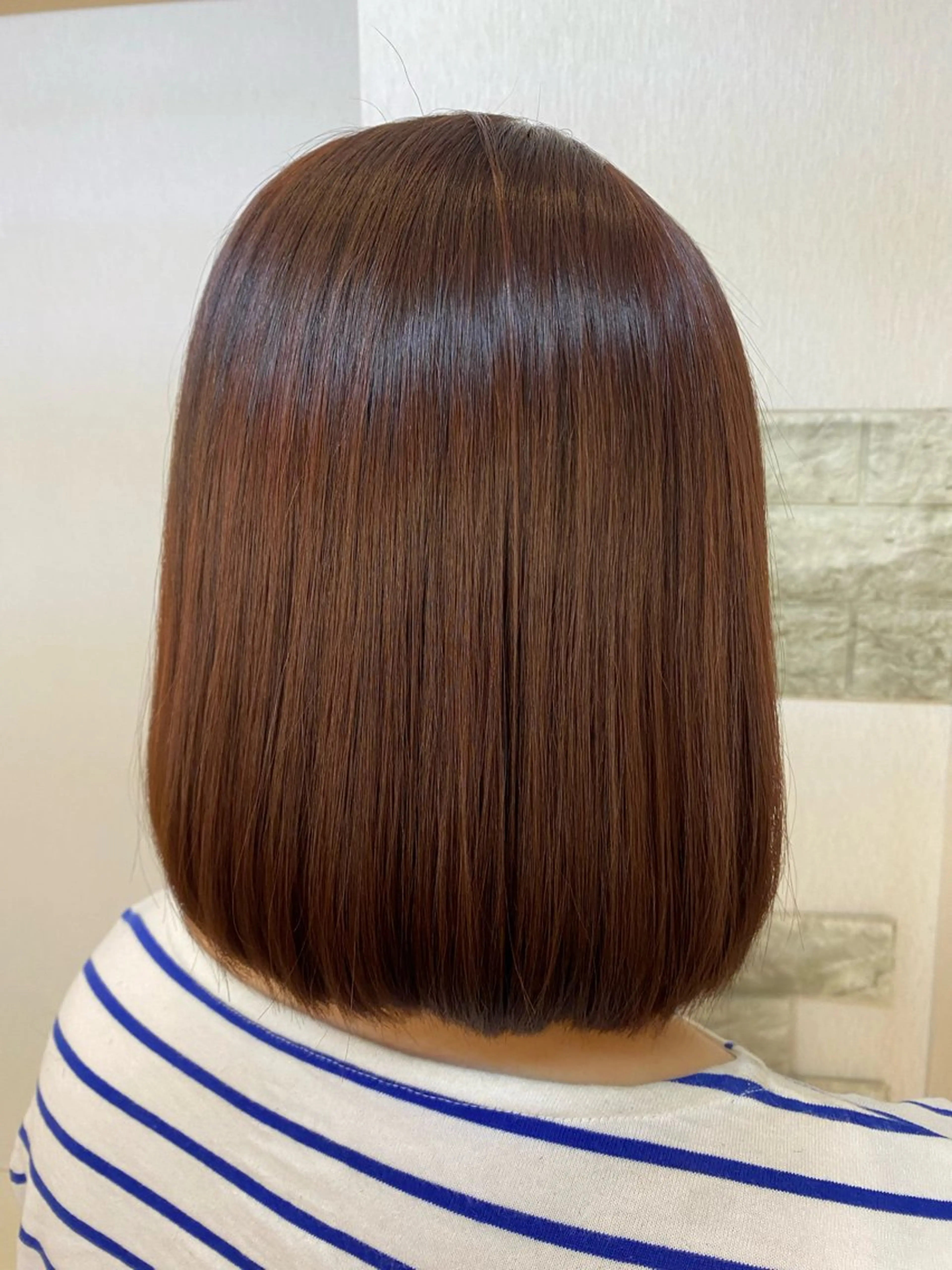 ミディアム ボブ 縮毛矯正 ️🫧押上️🫧はな 🫧うる艶パーマのヘアスタイル