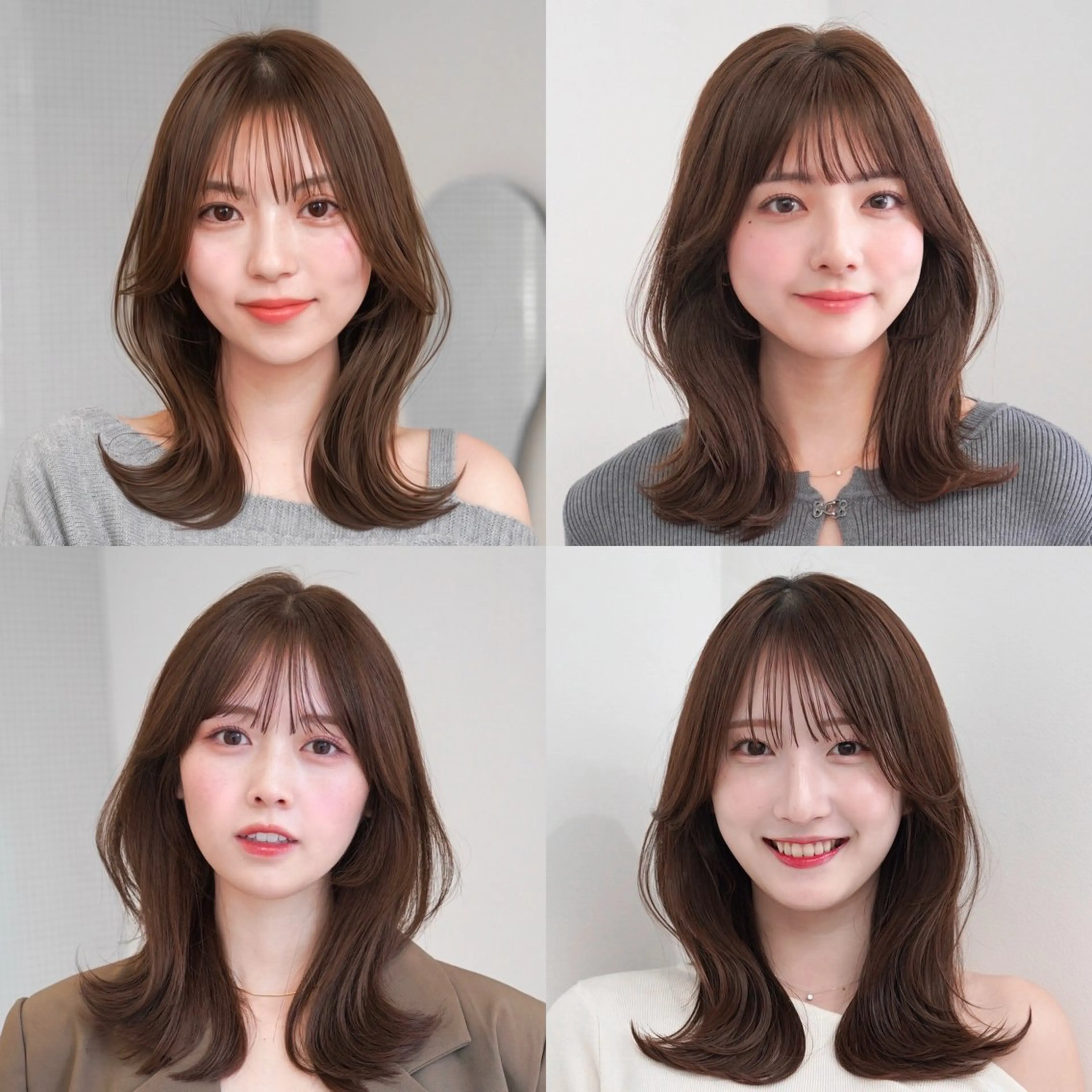 ミディアム カラー カット ヘアカラー ren ボブロブ/ミディアムのヘアスタイル