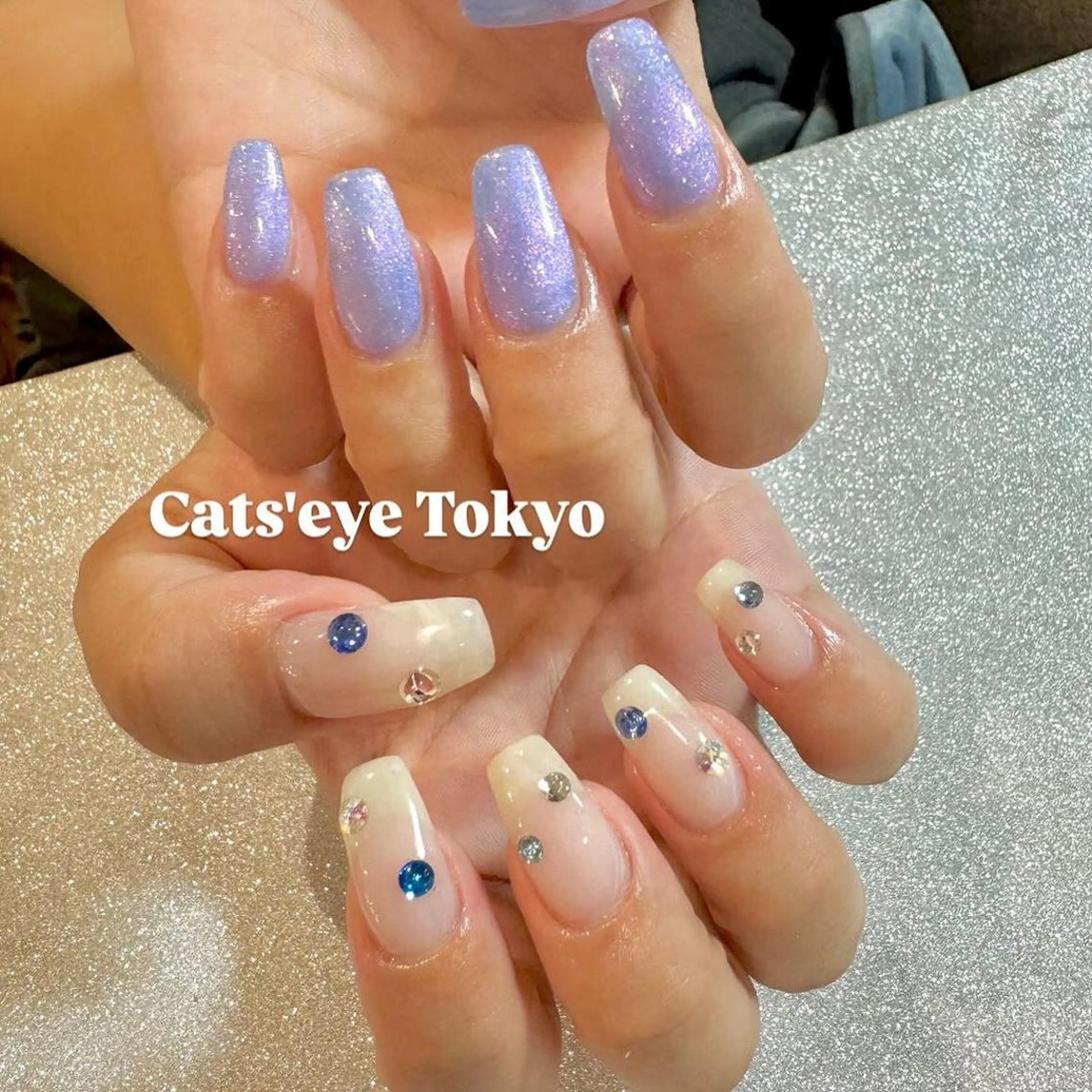ネイル アートネイル ジェルネイル キラキラネイル マグネットネイル ミラーネイル Cat's eye TOKYO 新宿店のネイルデザイン
