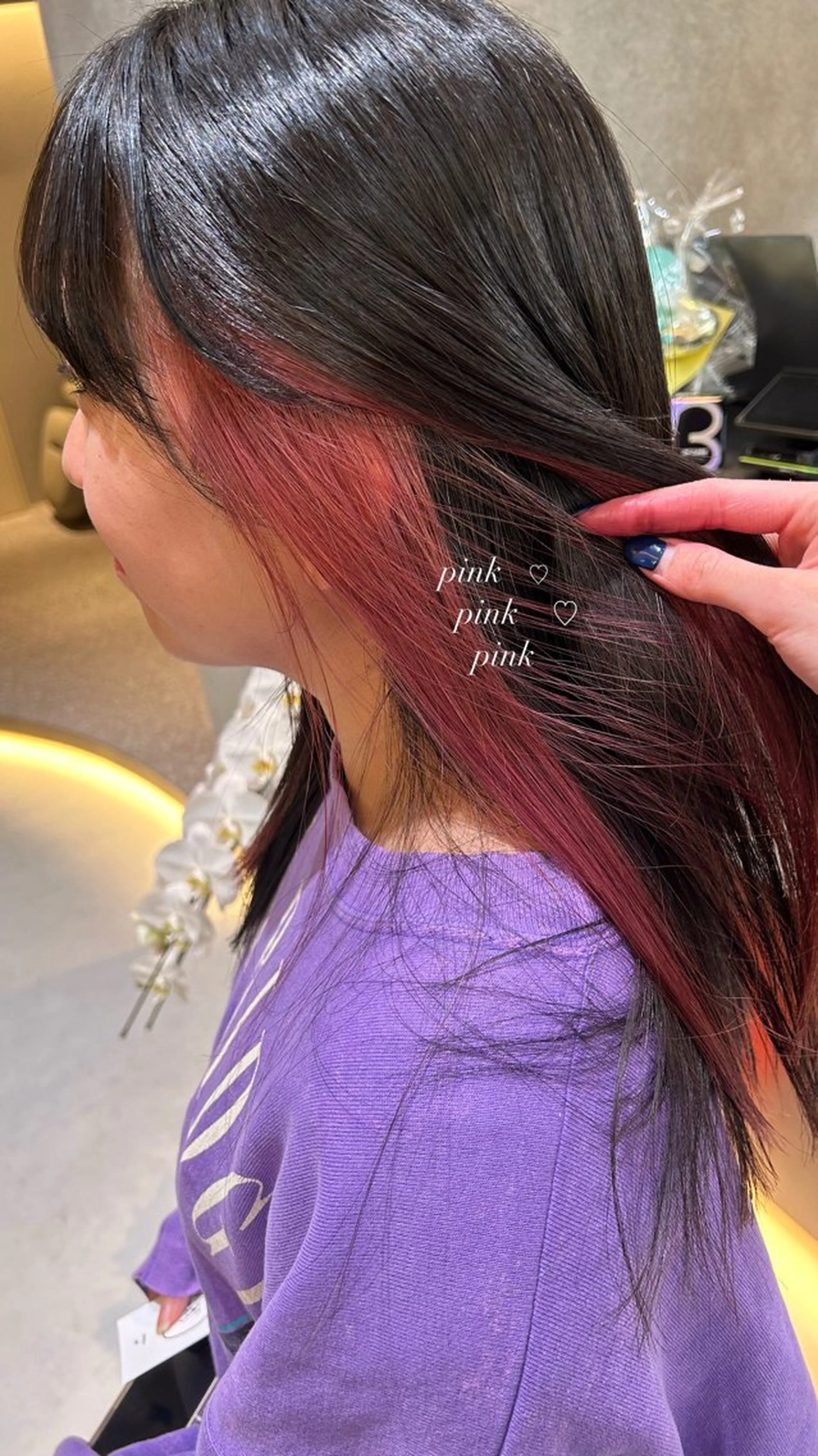 ロング カラー ブリーチ イヤリングカラー カット ヘアカラー 表参道美容師ゆいか ♡ミディアムレイヤーのヘアスタイル