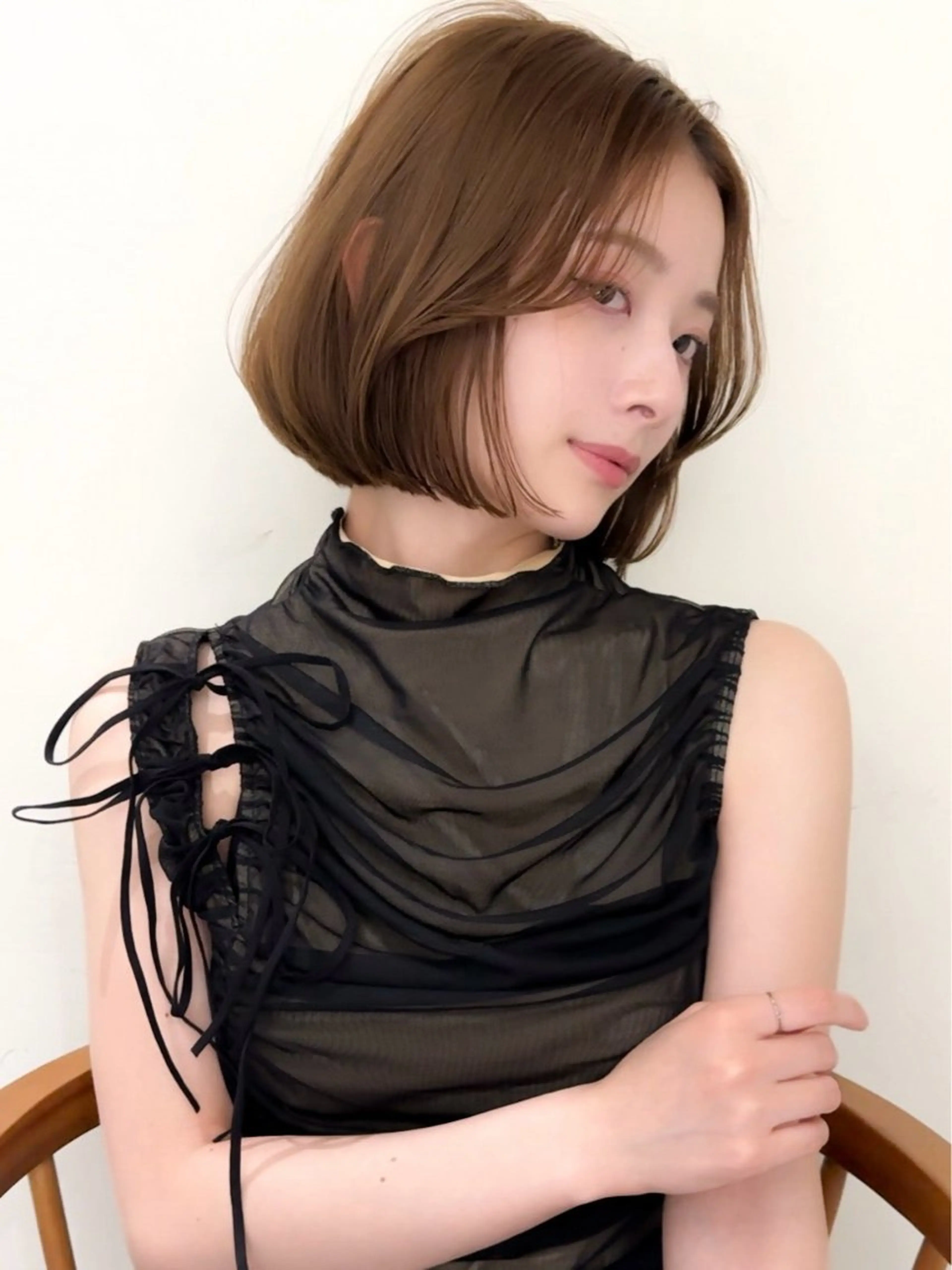 ショート カラー ボブ トリートメント 小顔ボブ jilblanカホのヘアスタイル