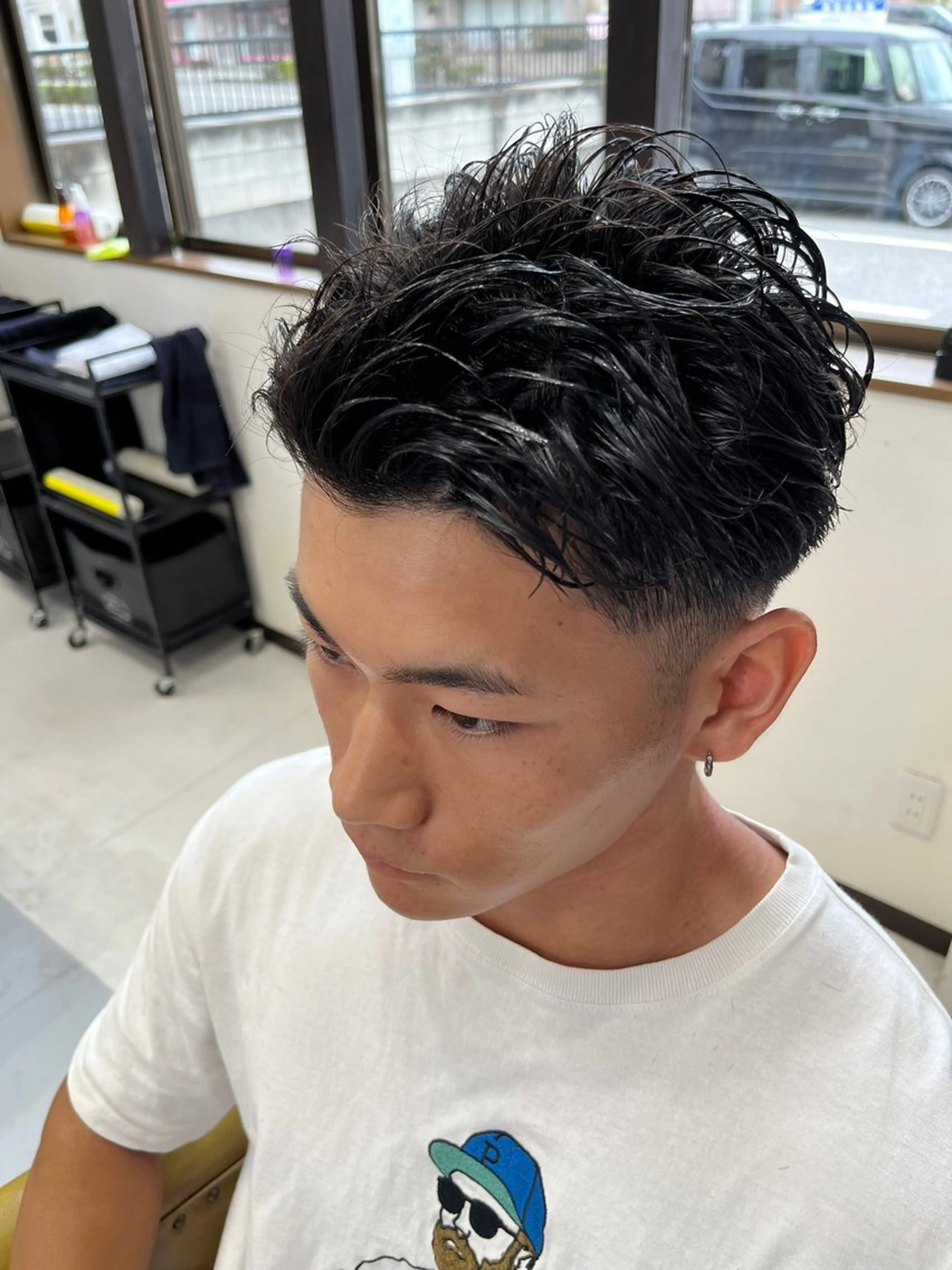 ショート パーマ カット パーマ トリートメント 峯 渉人のヘアスタイル