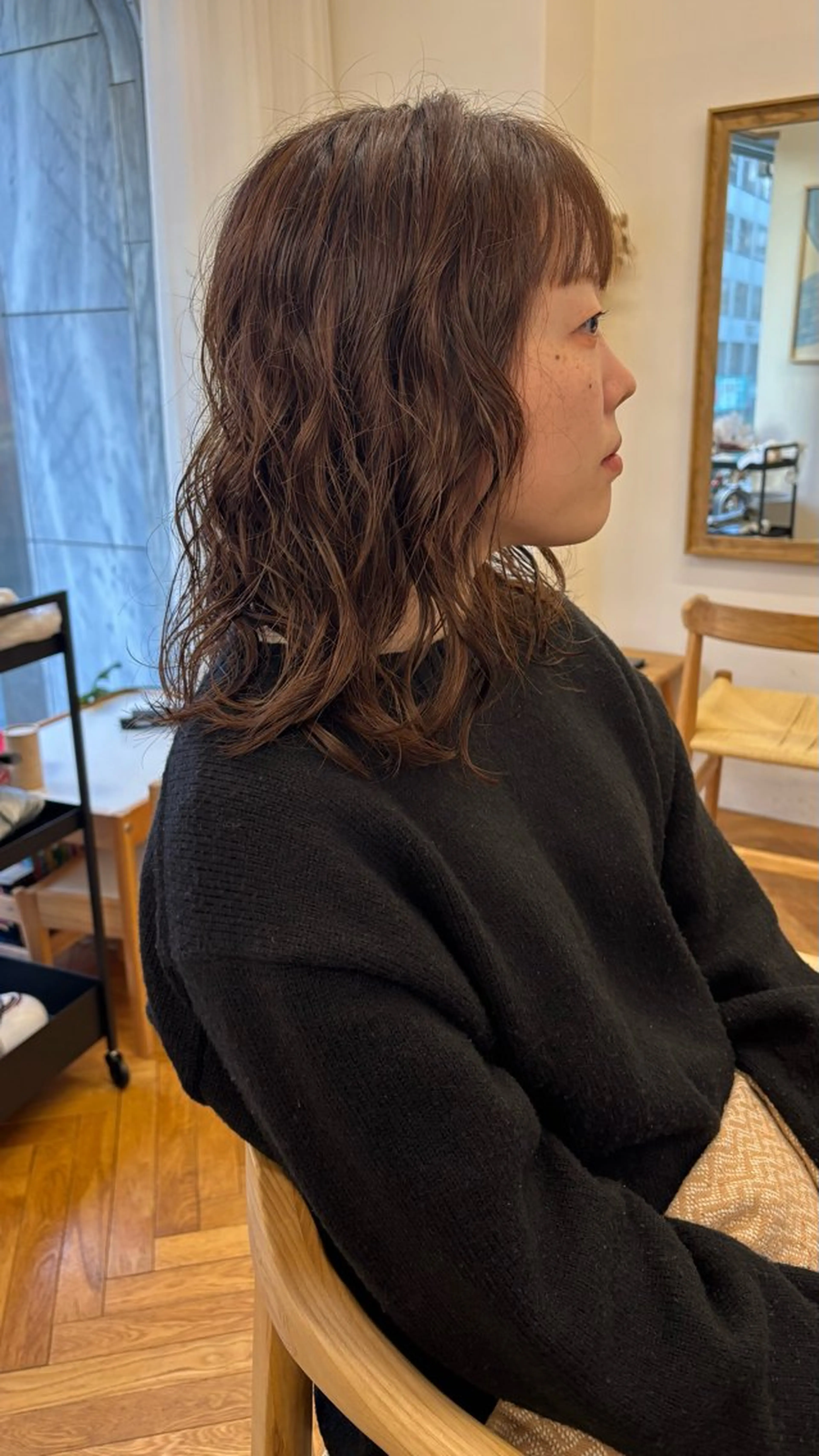 ミディアム パーマ ミディアムパーマ パーマ 西山 紗耶香🪽 透明感カラー/ボブのヘアスタイル