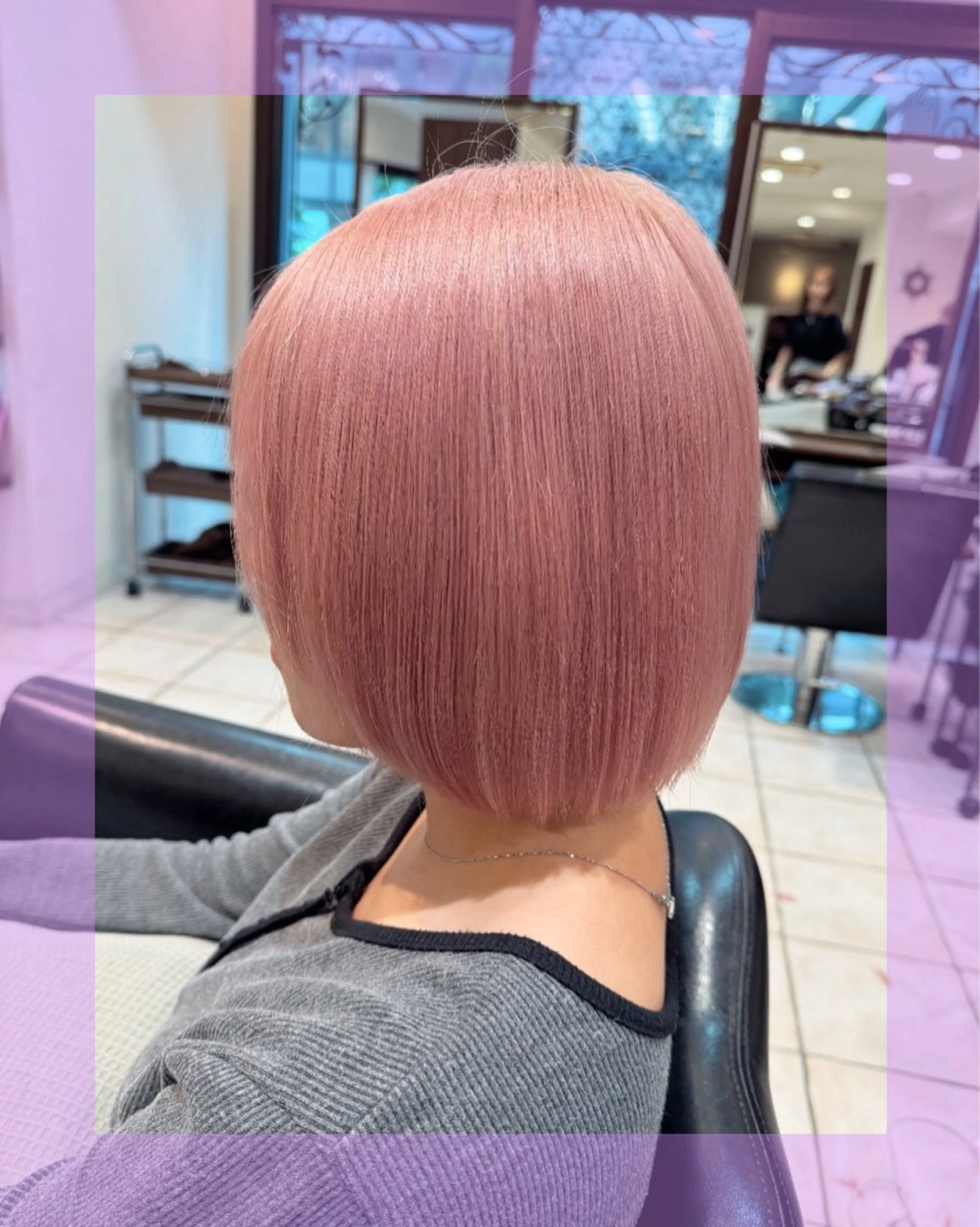 ミディアム カラー ヘアアレンジ ブリーチ ピンクカラー ホワイトピンク ヘアカラー 🦄ブリーチ💜エク ステ💜MIU🦄のヘアスタイル