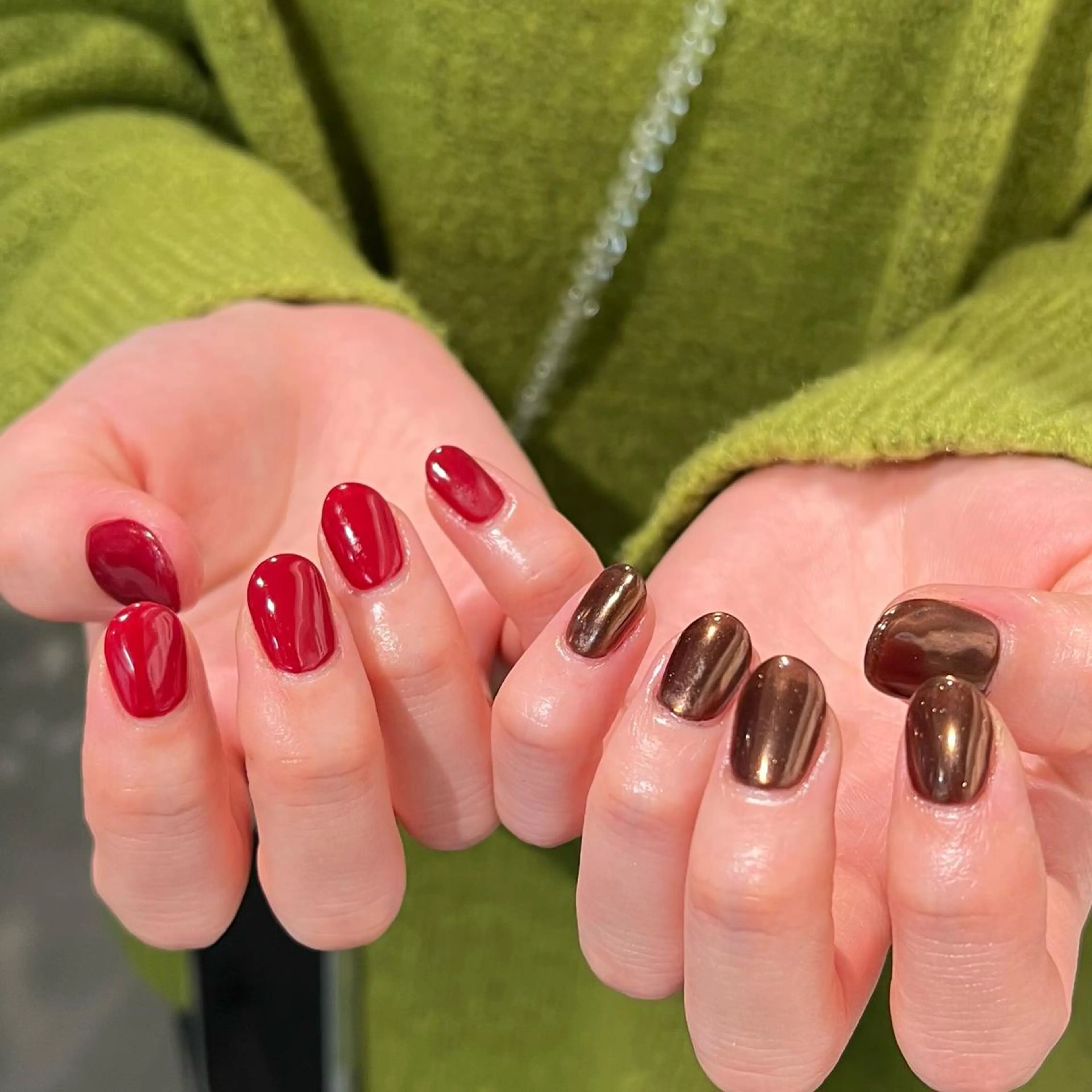 ネイル ブラウン 持ち込み Nico所属・Nico🌛 Karenのネイルデザイン