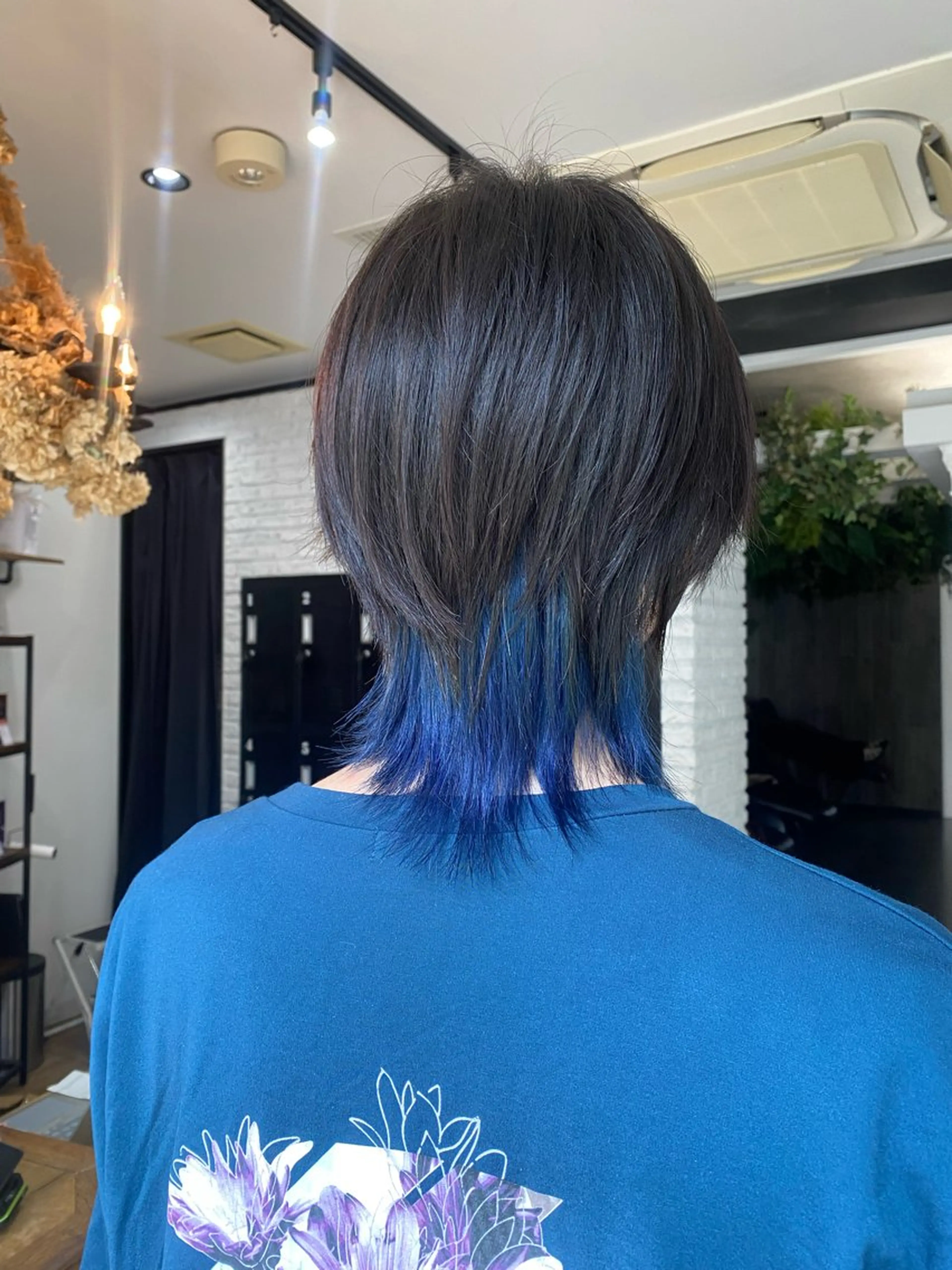 ショート カラー メンズ メンズハイトーン メンズインナーカラー メンズウルフカット ブルーカラー ダブルカラー BELO/ yuzuのヘアスタイル