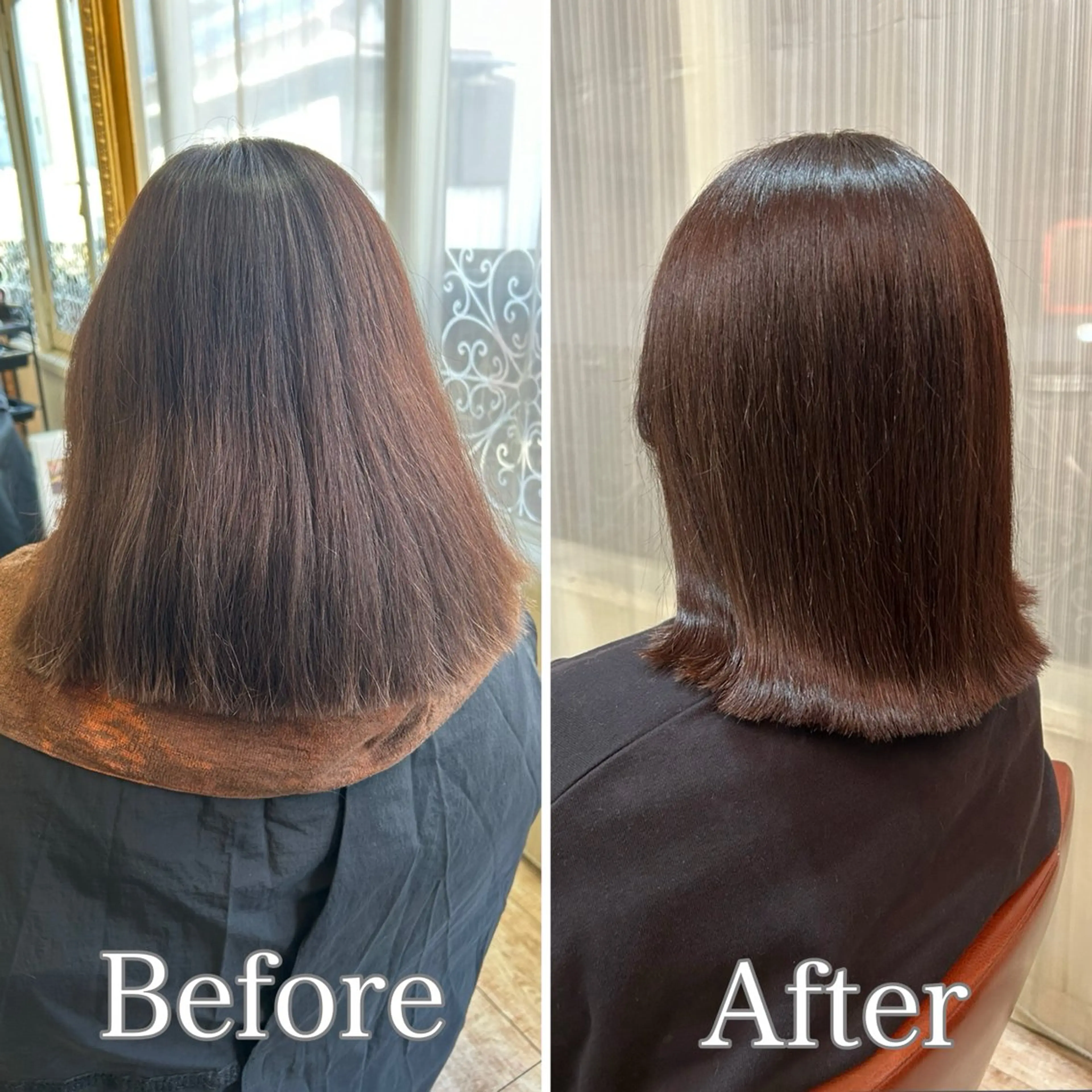 ミディアム 髪質改善 カット ヘアカラー トリートメント 【艶ヘア】 どうまえのヘアスタイル