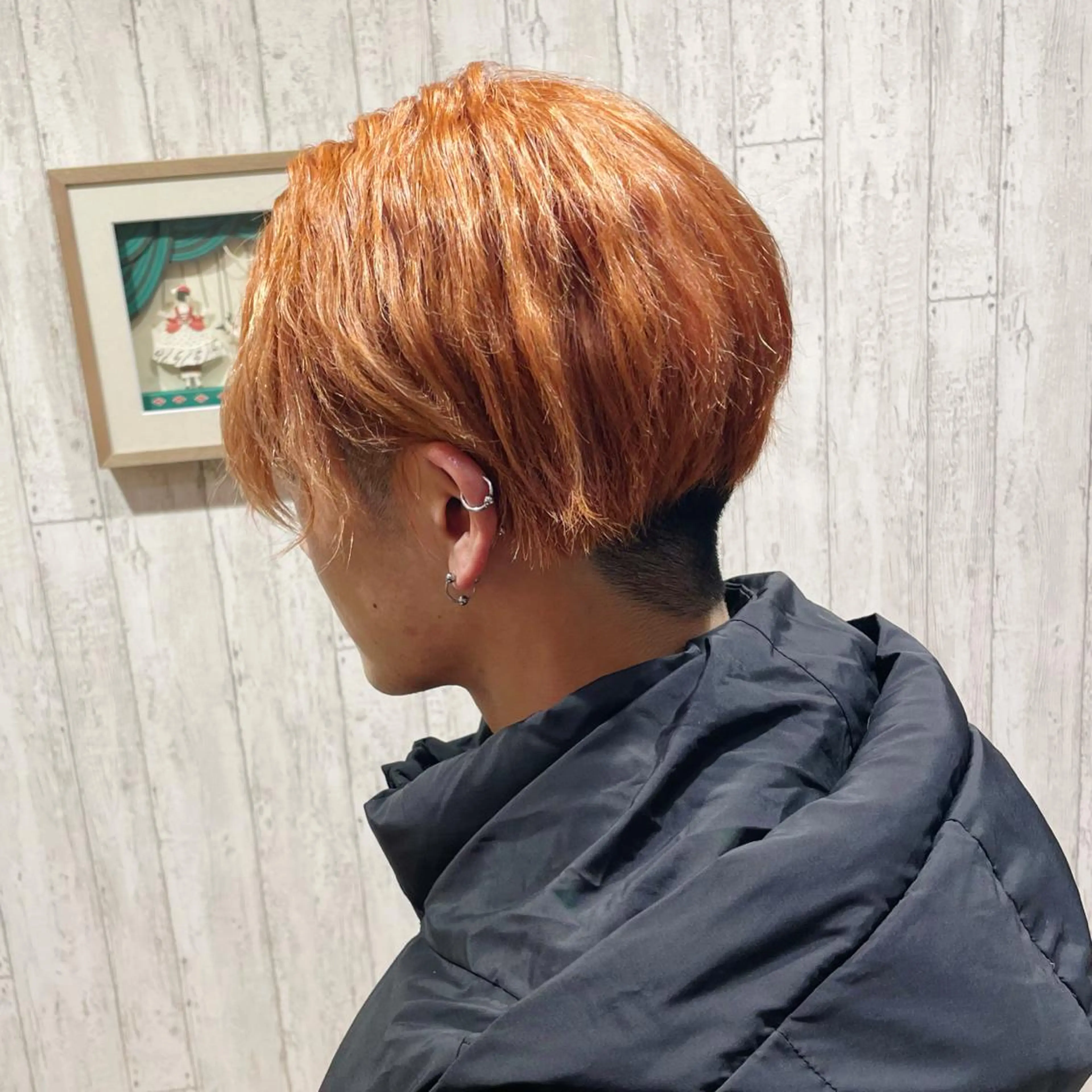 ショート カラー ヘアアレンジ メンズ メンズハイトーン メンズインナーカラー ハイトーンカラー インナーカラー オレンジ 古沢 みづきのヘアスタイル