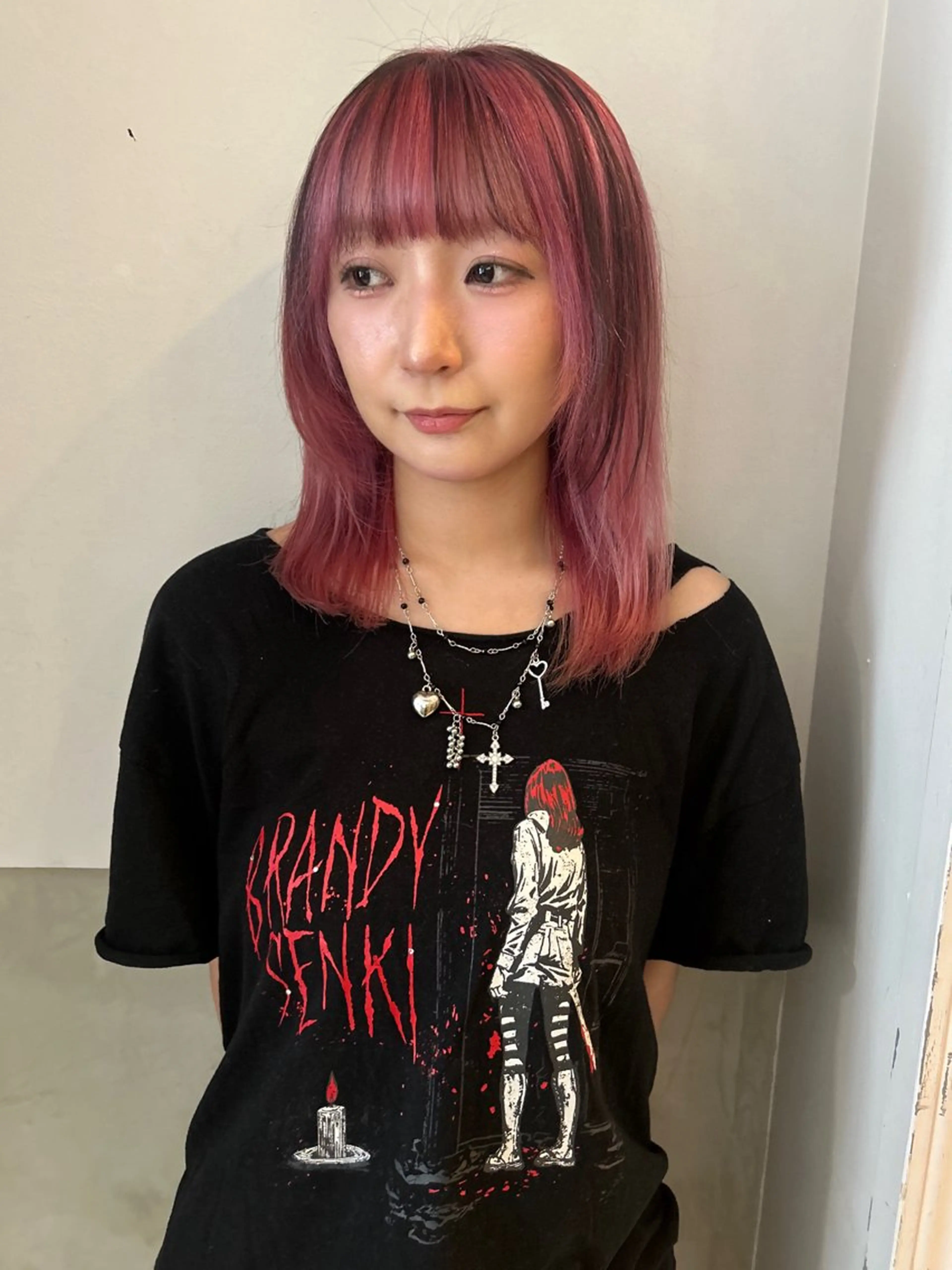 セミロング カラー デザインカラー ヘアカラー やまだ とものヘアスタイル