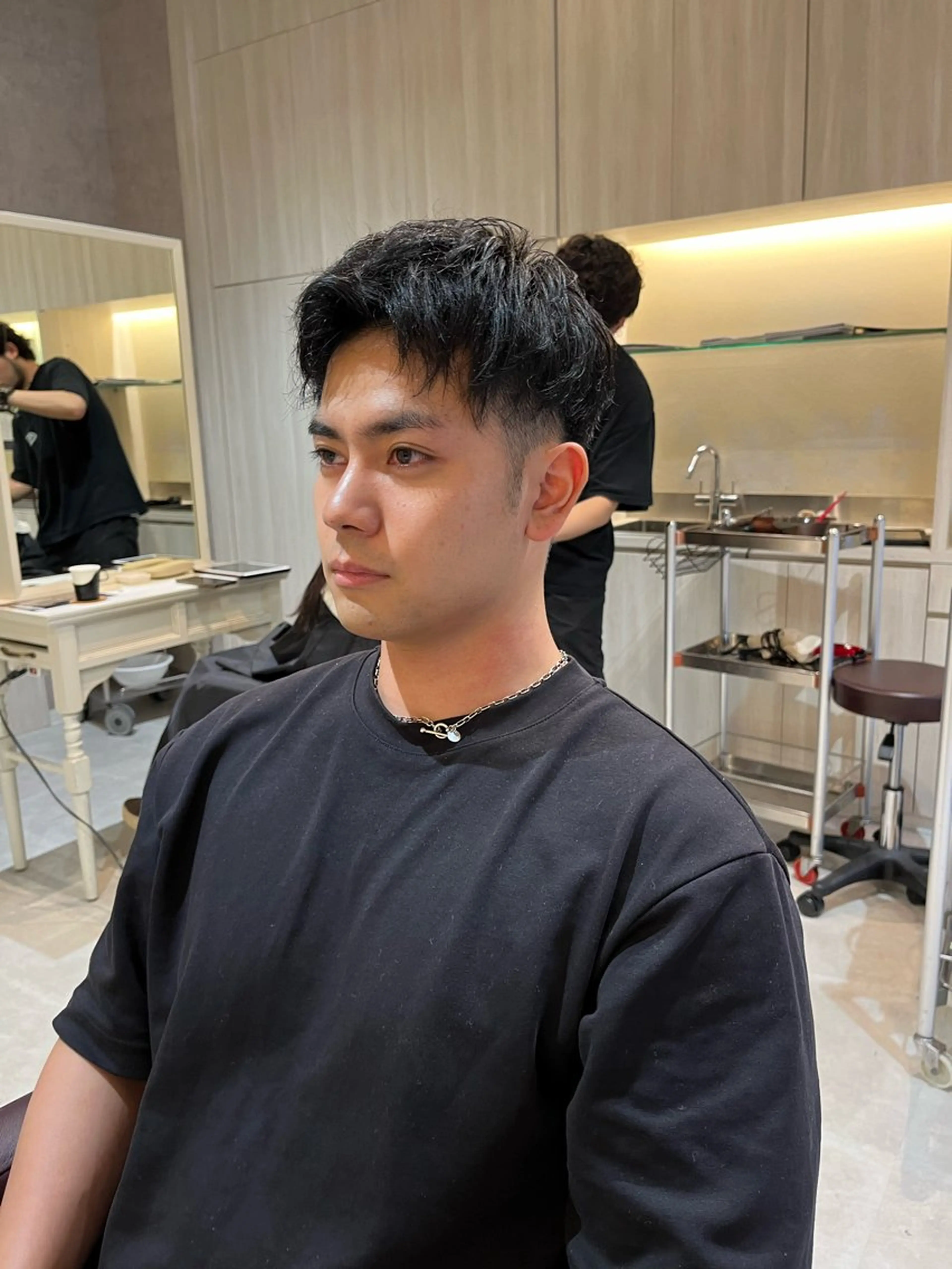 メンズ アップバング ツーブロック カット mulum所属・ボブパーマ/ ウルフパーマ原科🪴のヘアスタイル