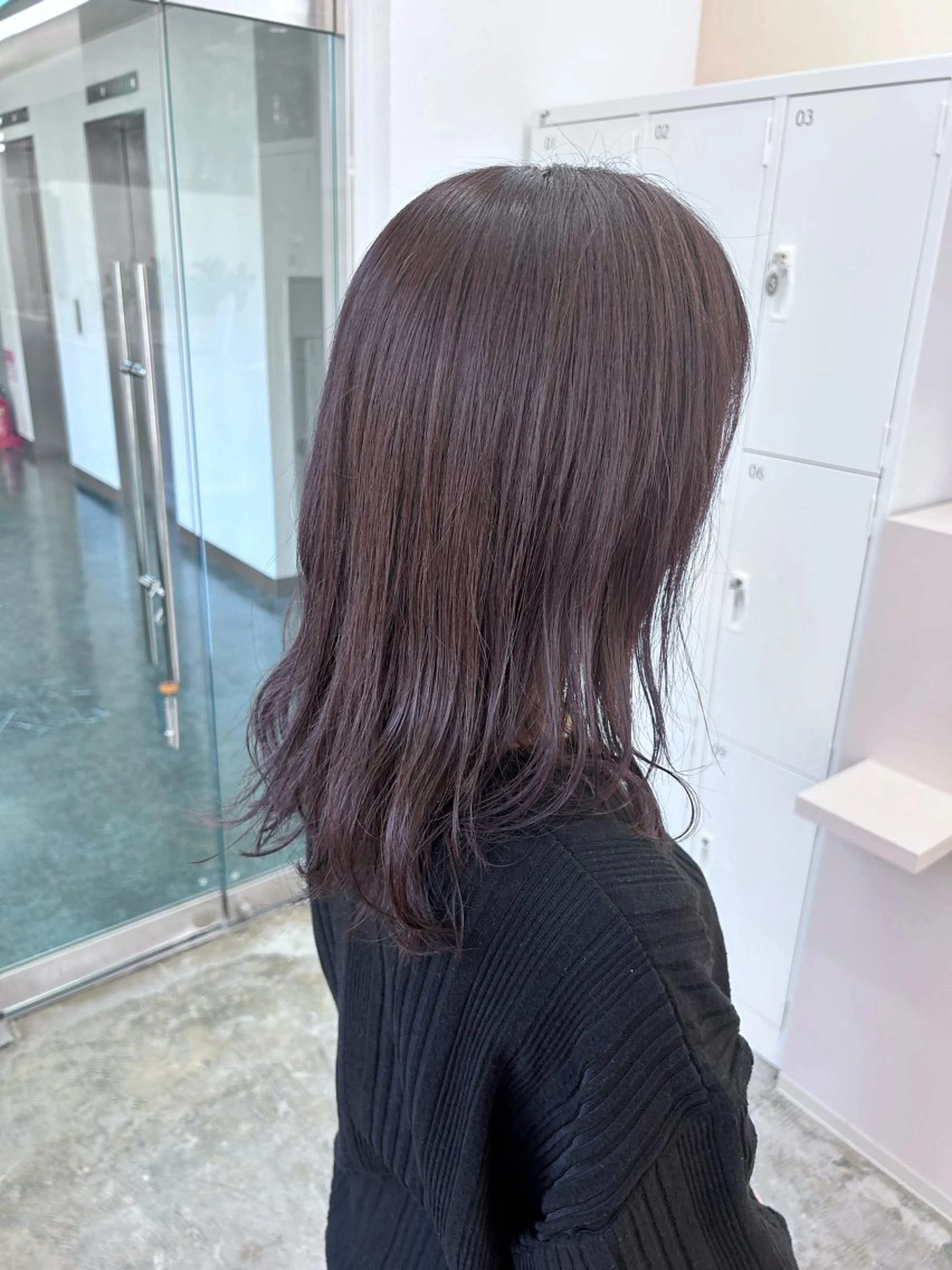 セミロング カラー ラベンダーカラー カット ヘアカラー 韓国ヘア nanahaのヘアスタイル