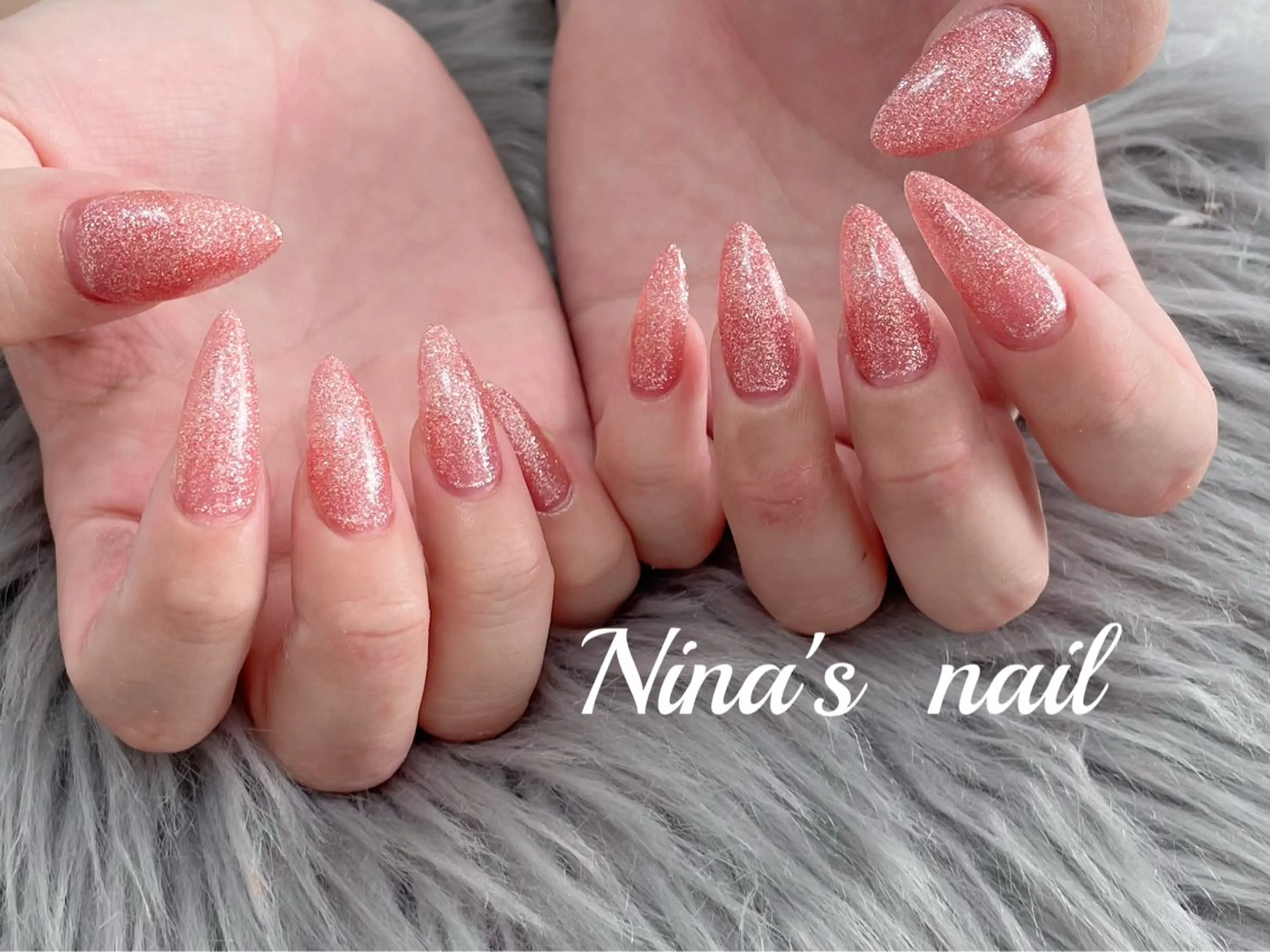 ネイル ラメ(グリッター) ワンカラーネイル スカルプネイル ハンドネイル Nina's nailのネイルデザイン