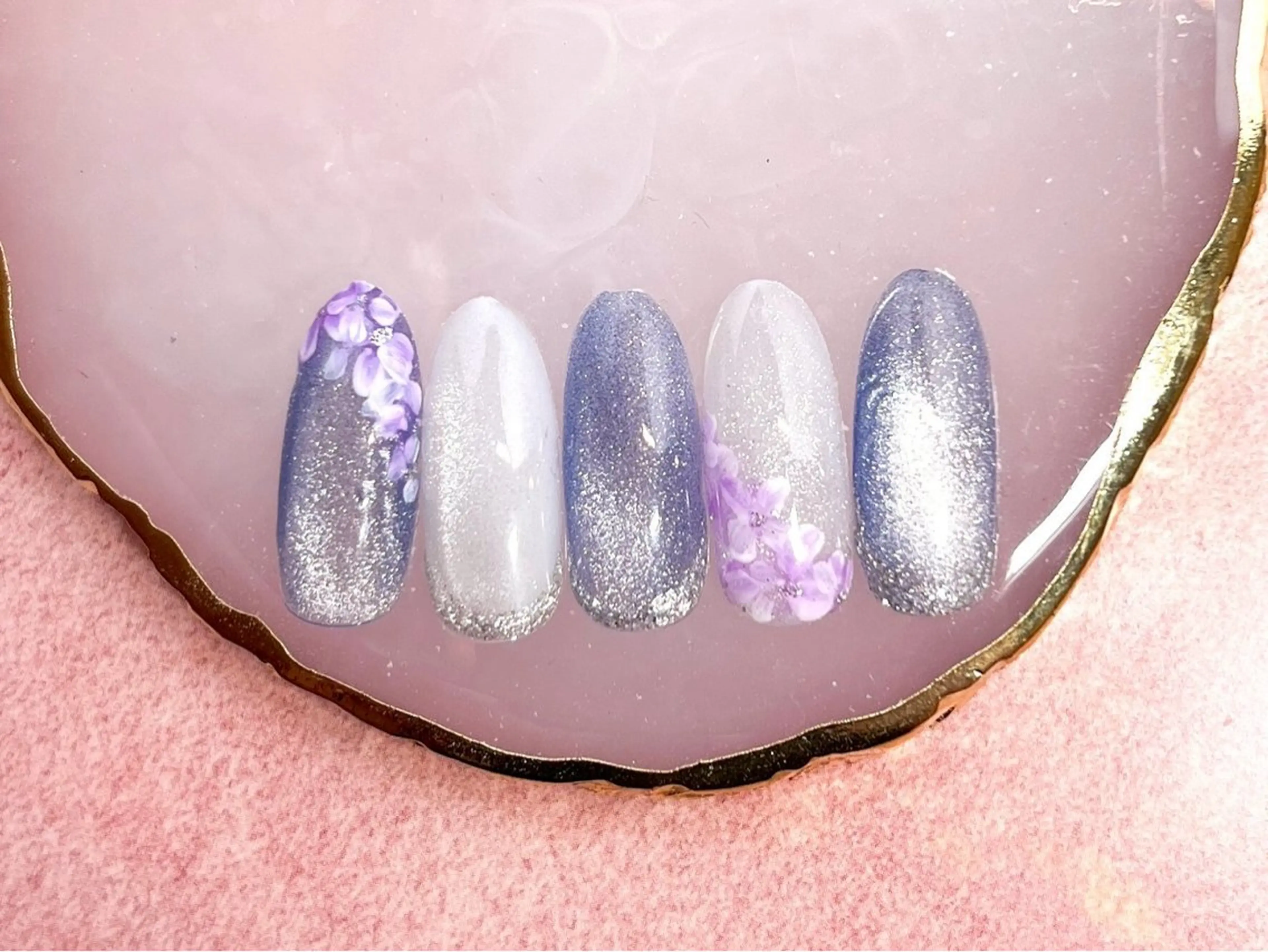 ネイル アートネイル フラッシュネイル フラワーネイル ジェルネイル ガーリー ハンドネイル Puti nailのネイルデザイン