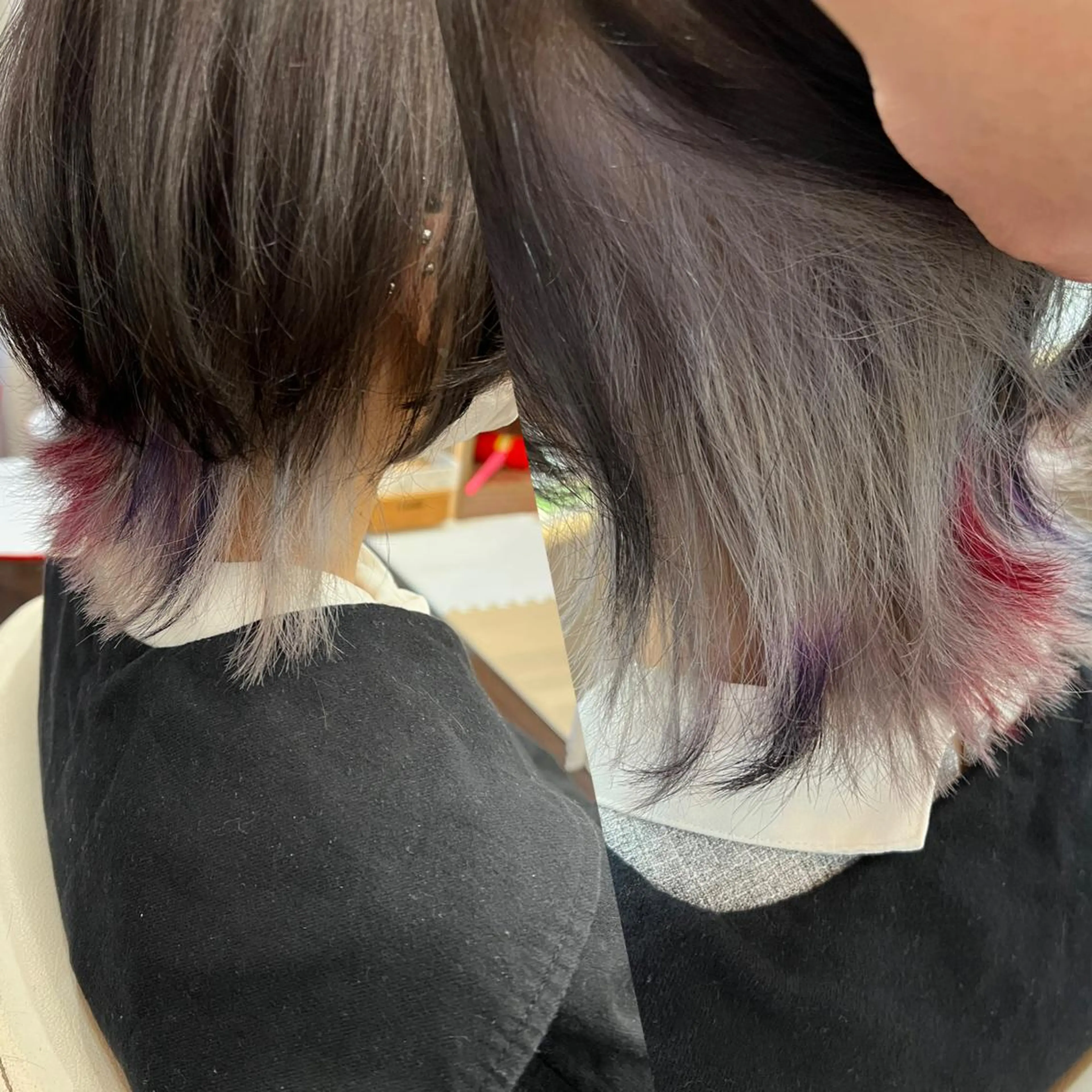 ショート カラー インナーカラー ウルフカット ヘアカラー まさき✂︎ブリーチ／ デザインカラーのヘアスタイル