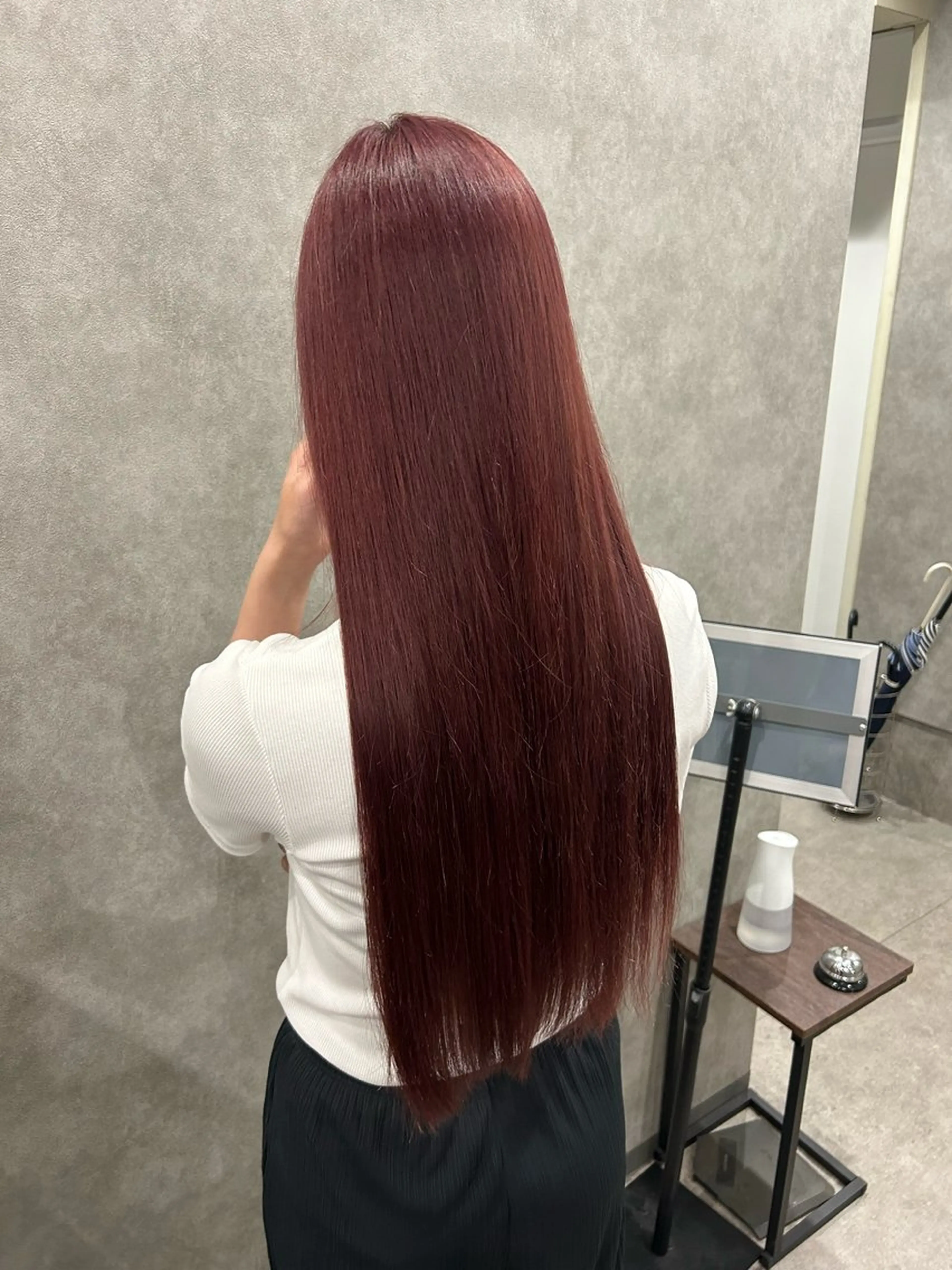 ロング カラー ブラウンカラー ローズカラー ローズブラウン ヘアカラー トリートメント 廣瀬 あずさのヘアスタイル