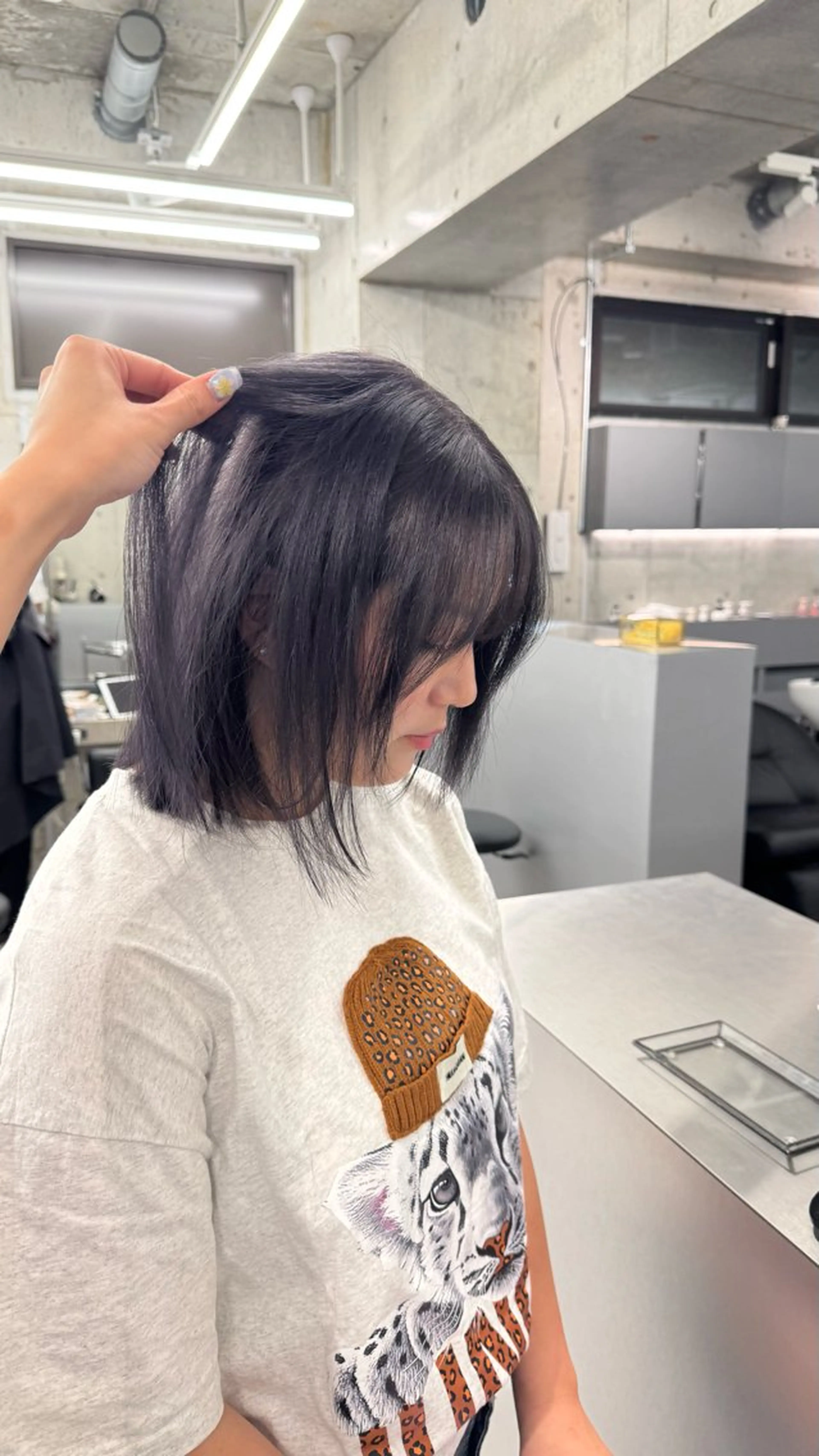 ミディアム カラー 透明感カラー グレージュ ラベンダーカラー ヘアカラー トリートメント shio【福岡天神】 カットモデル募集中のヘアスタイル