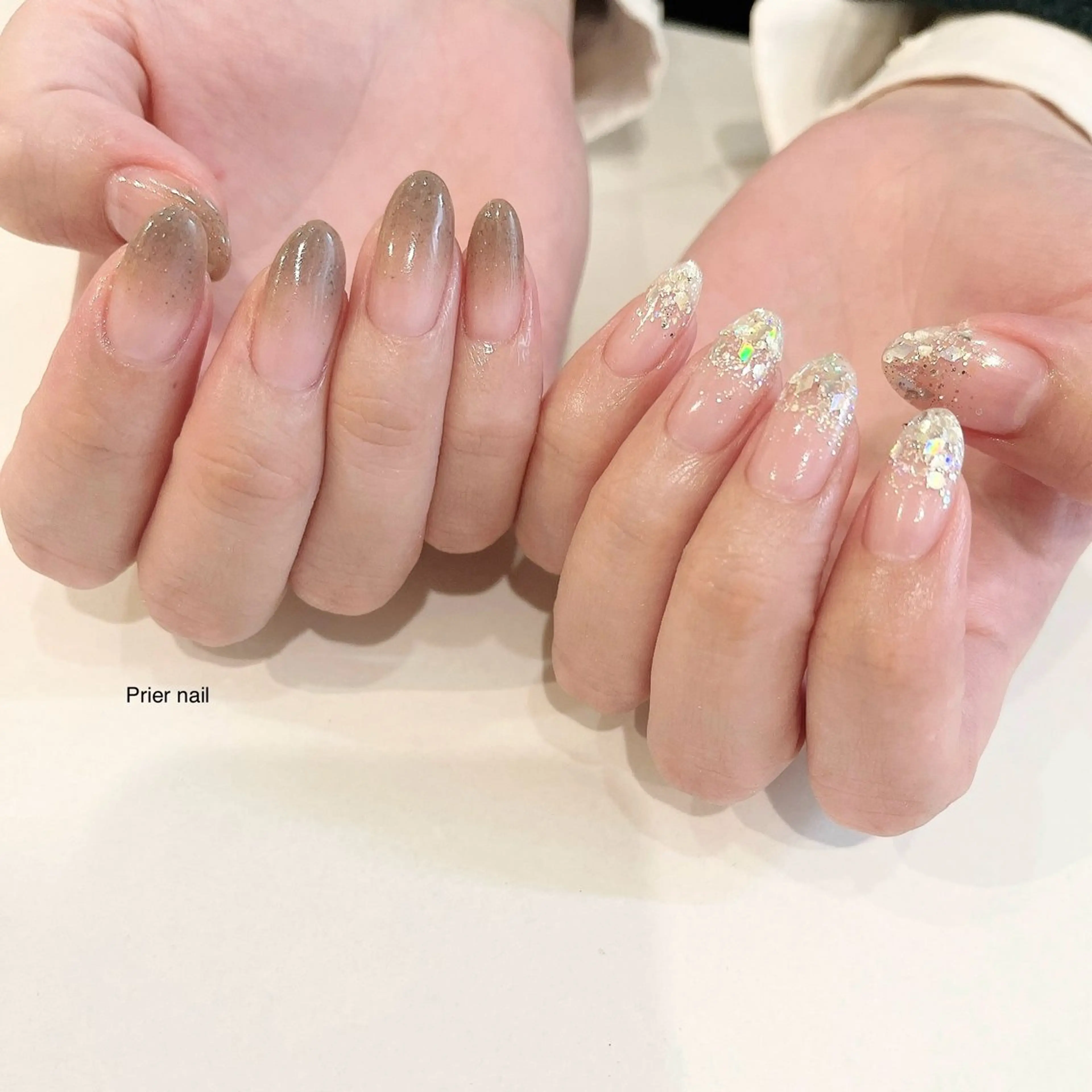 ネイル ジェルネイル ラメ(グリッター) シンプルネイル Prier×Kew hair所属・Prier nailのネイルデザイン