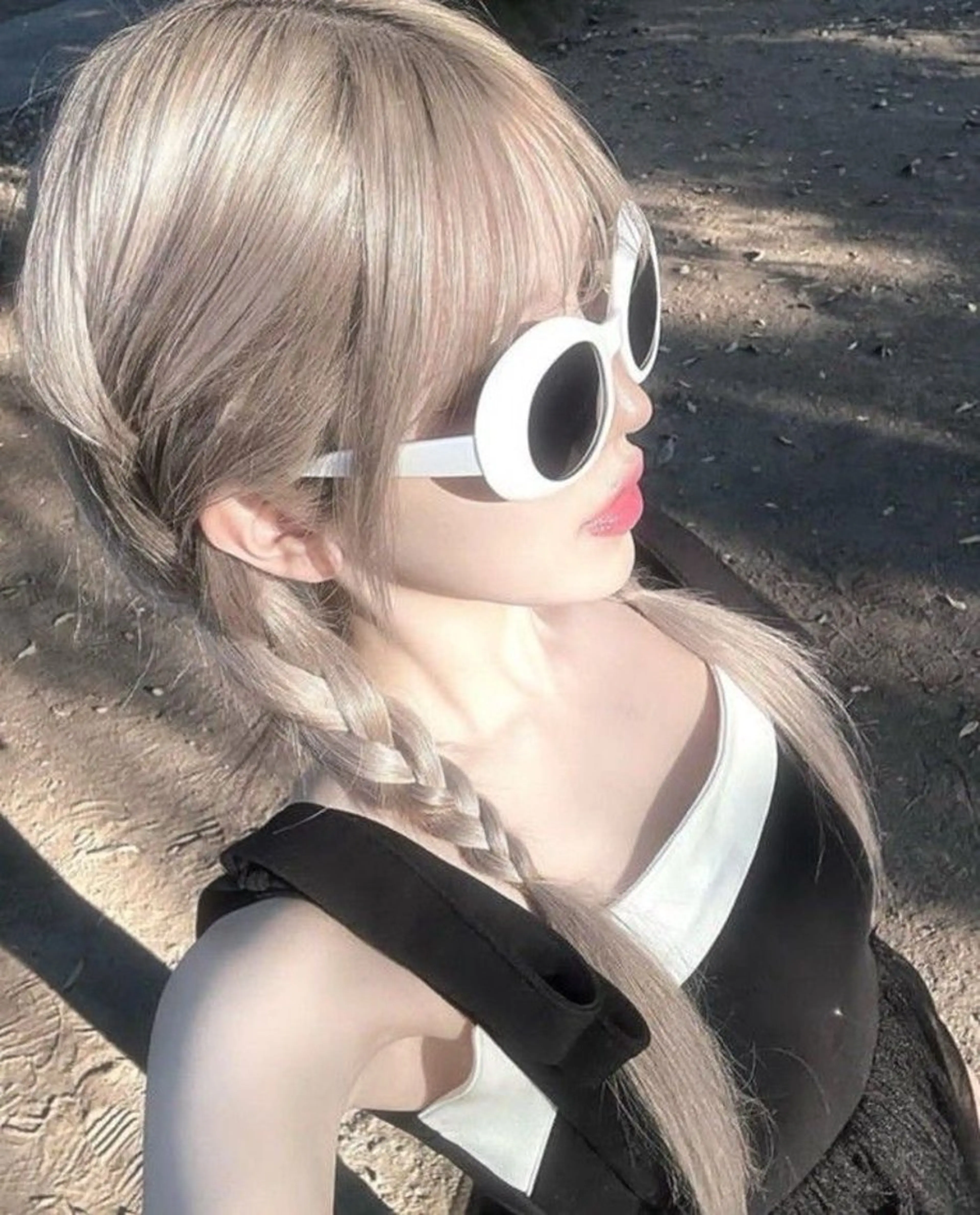ロング カラー ヘアカラー トリートメント ヘッドスパ ヘアセット 韓国風艶髪🎀 透明感カラー🤍のヘアスタイル