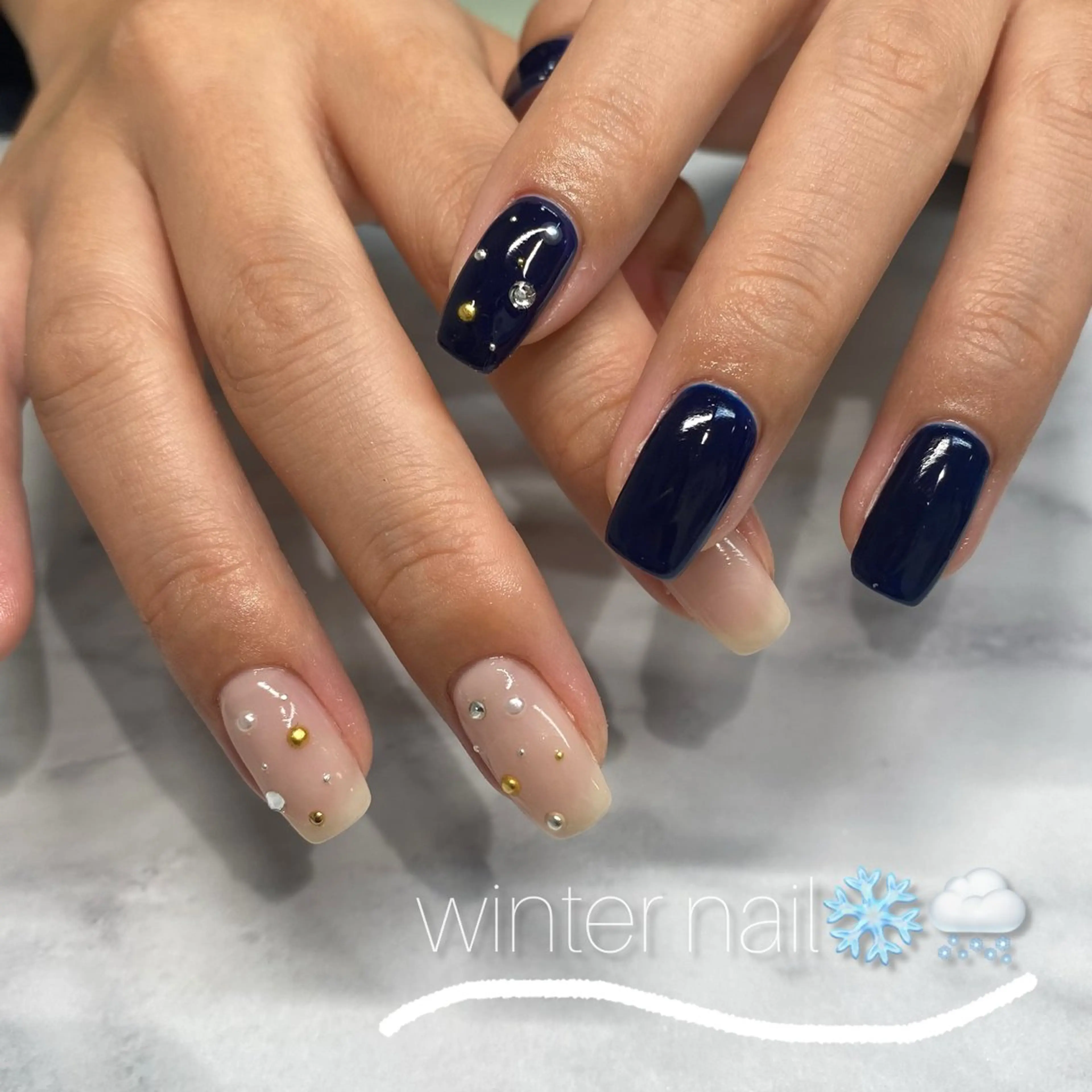 ネイル シンプルネイル 冬ネイル ハンドネイル Bianca浦和🪽 藤岡のネイルデザイン