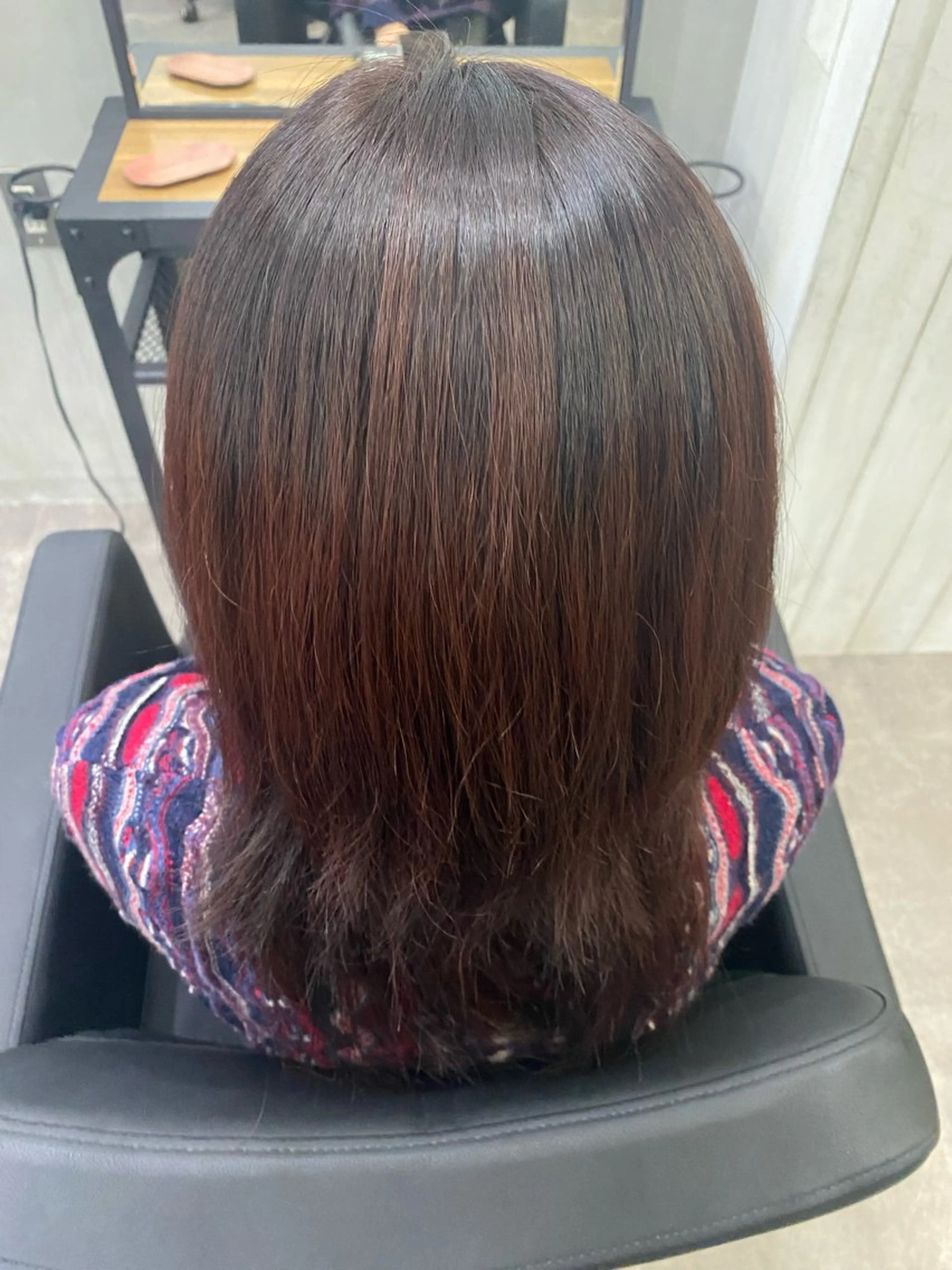 ミディアム カラー レッドカラー ヘアカラー トリートメント ヘアセット Cecil hair所属・yui/パーマ/ メンズカットのヘアスタイル