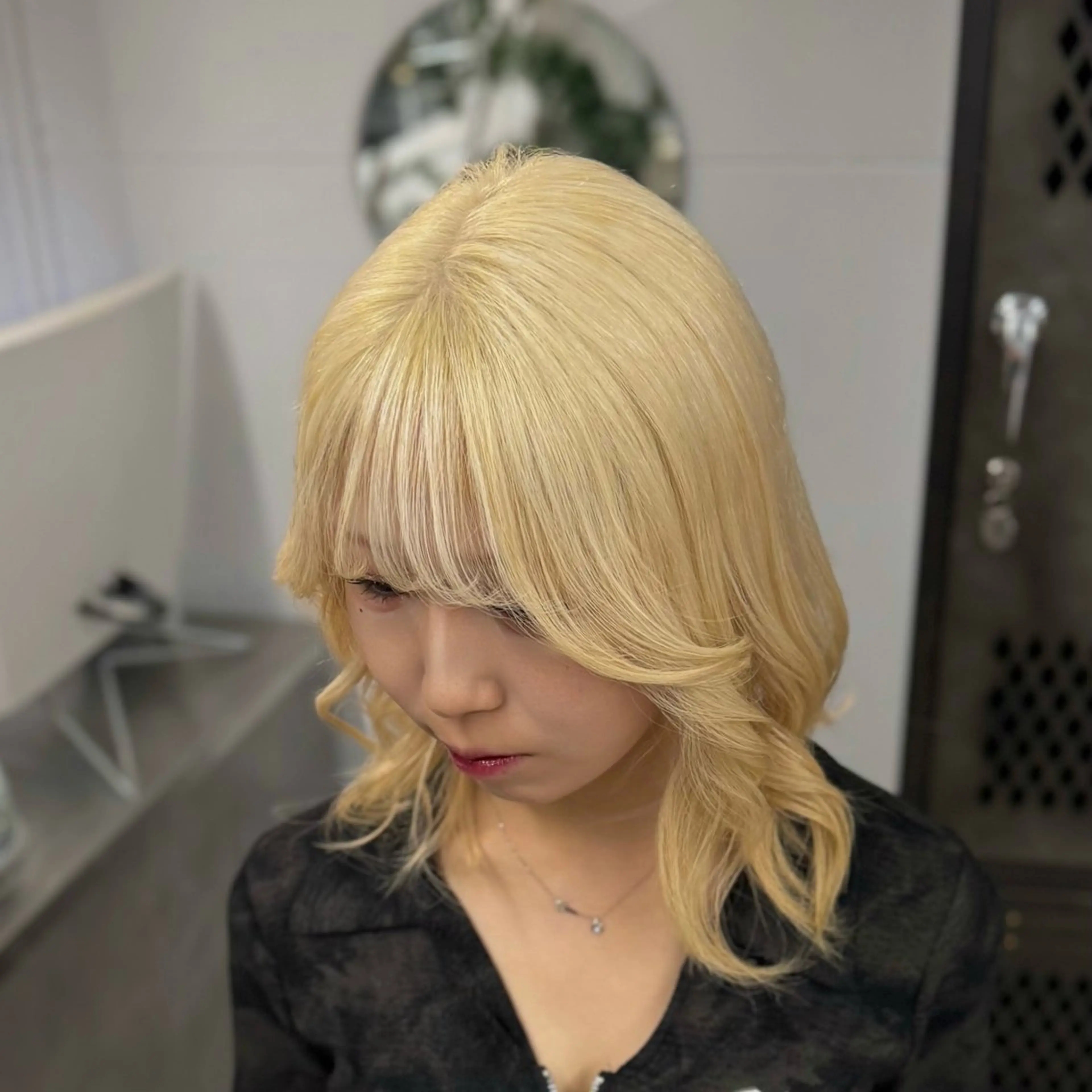 ミディアム カット ヘアカラー INORI🐳/ ボ ブ/フェイスレイヤーのヘアスタイル