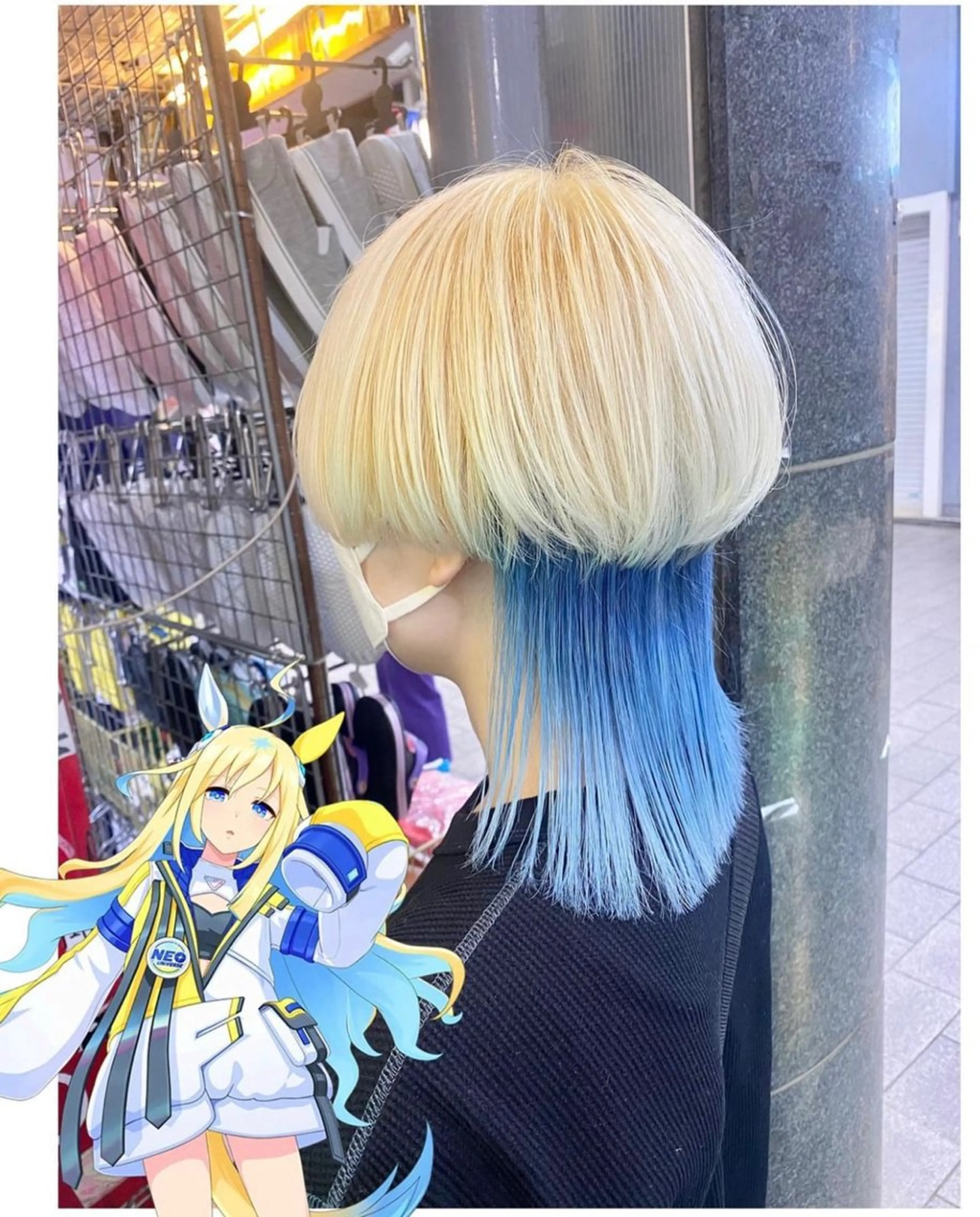 ショート カラー ブリーチ ブロンド イエローカラー ウルフカット ヘアカラー GARU-ガル-所属・TSUNO🦖 派手髪/オタク美容師のヘアスタイル